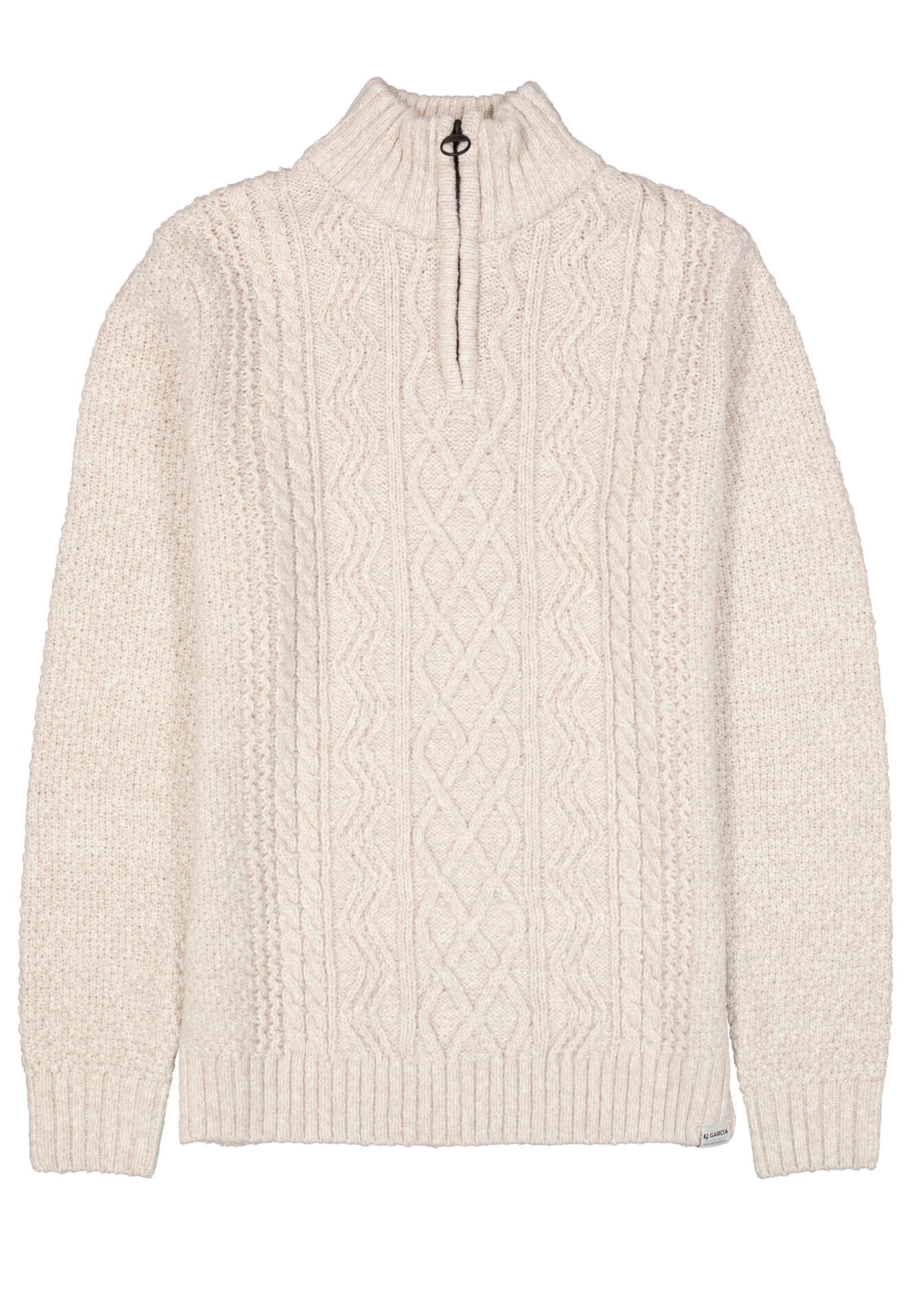 Garcia Strickpullover  mit Zipperkragen  in  natur XL