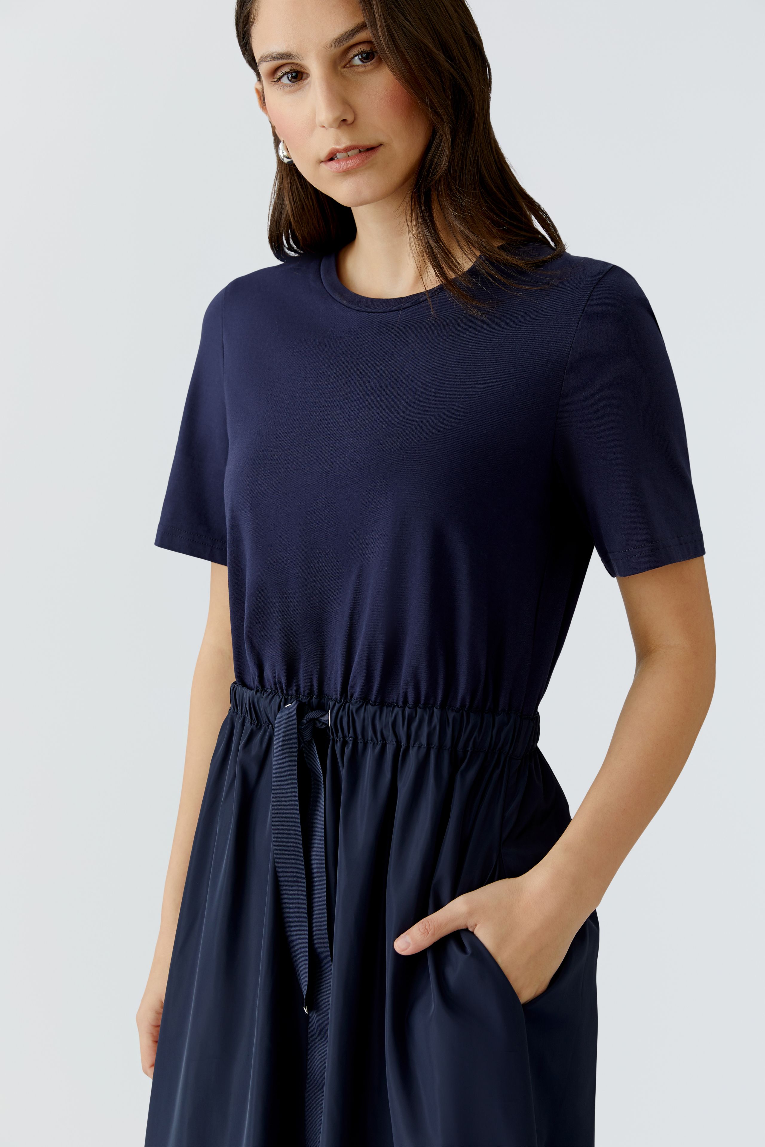 Oui Patchkleid in Maxilänge - dunkelblau 34