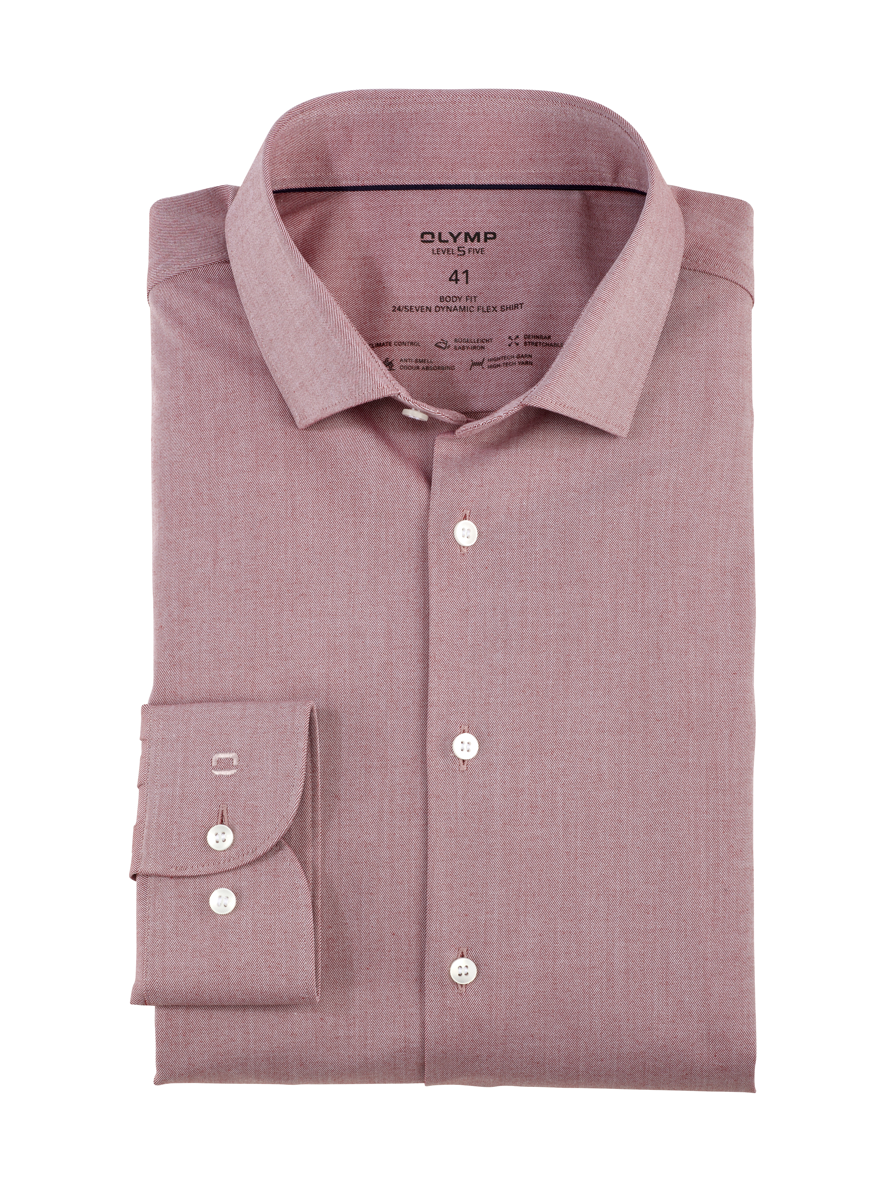 Olymp Hemd Level 5 body fit - rot