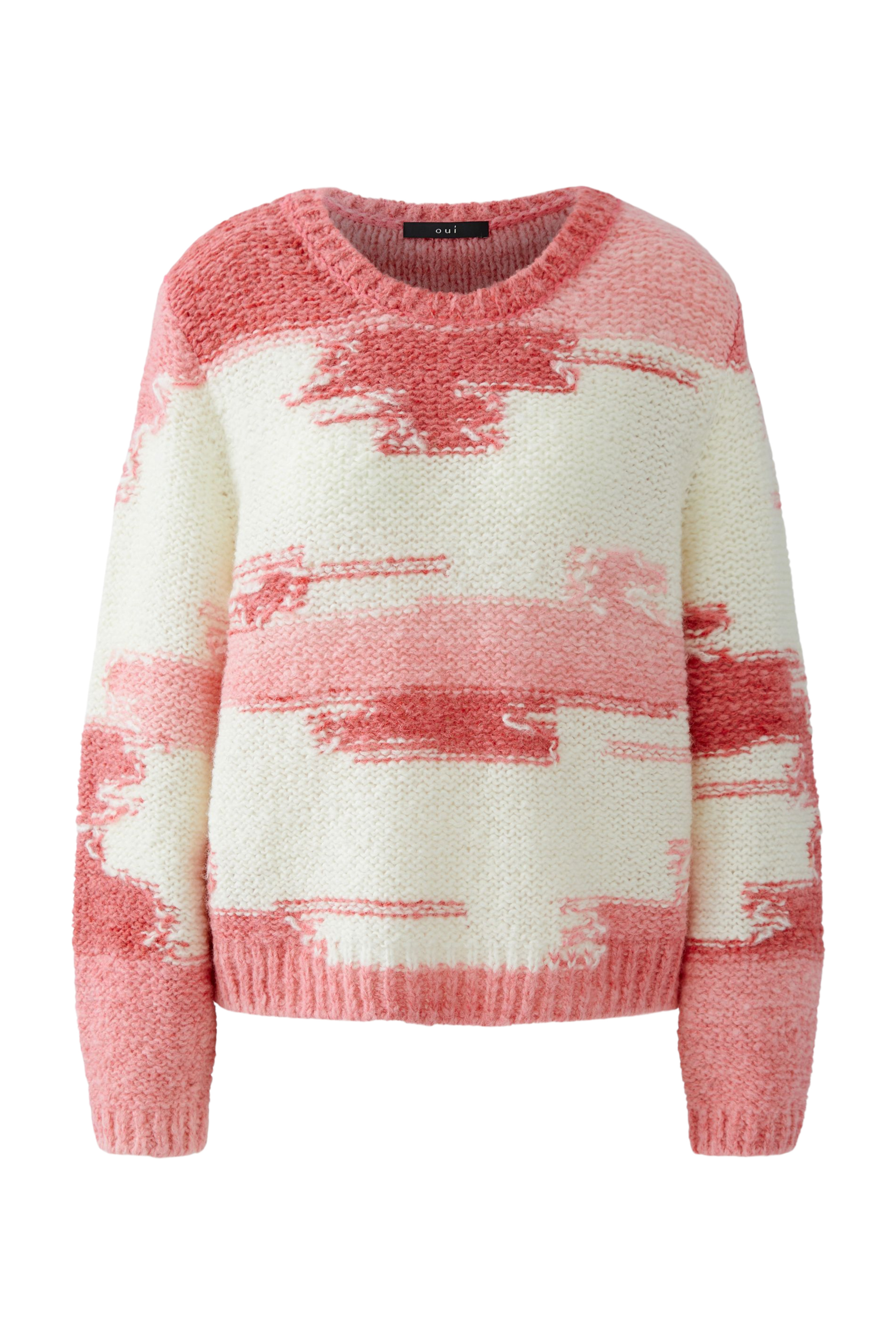 Oui Space Dyed Pullover in Handstrickoptik