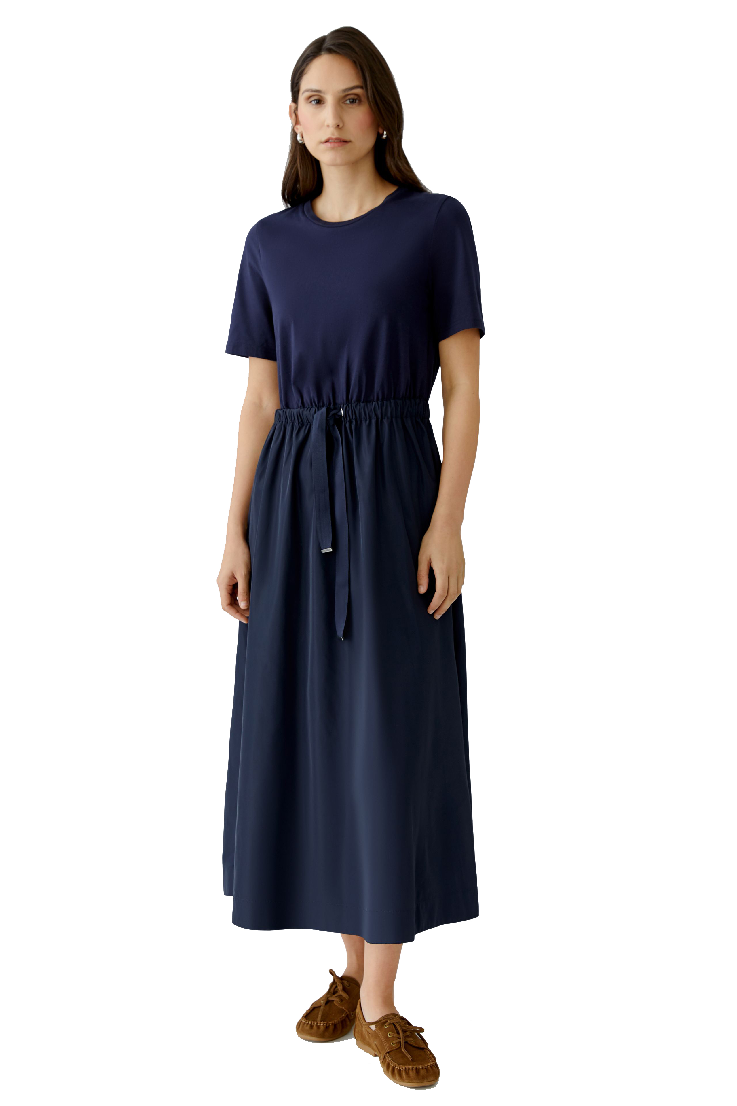 Oui Patchkleid in Maxilänge - dunkelblau 34