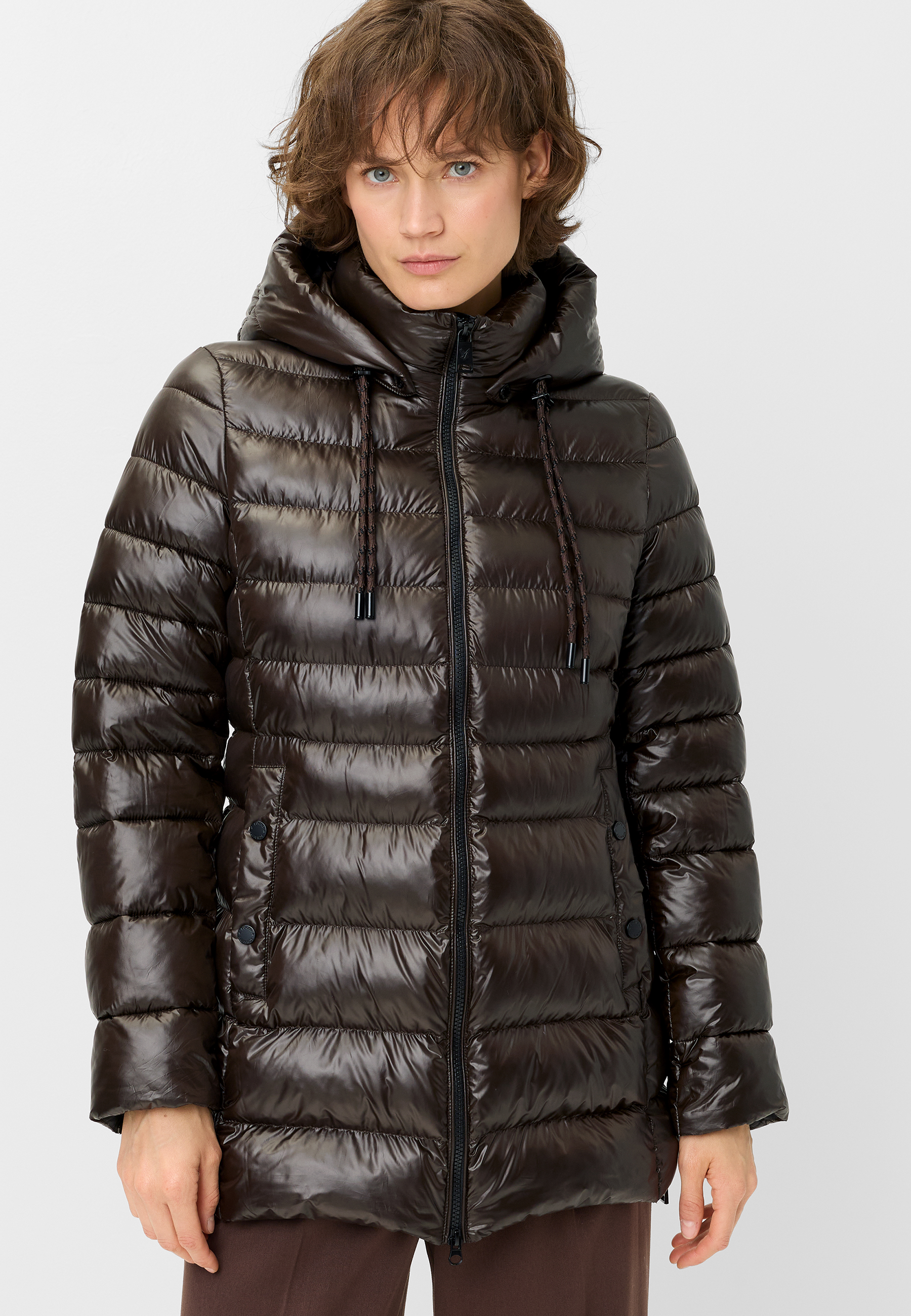 Fuchs Schmitt Steppjacke mit Kapuze in Schokobraun 42