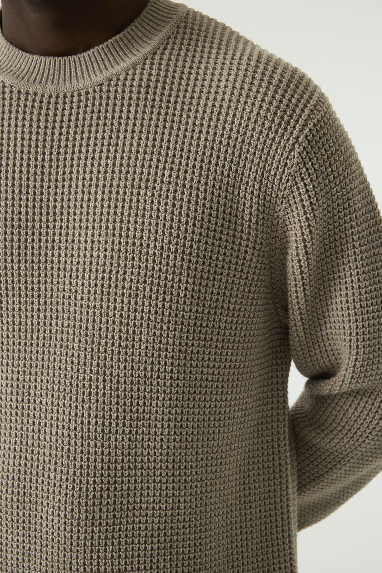 Garcia Herren Pullover Waffelstrick – Taupe XXL