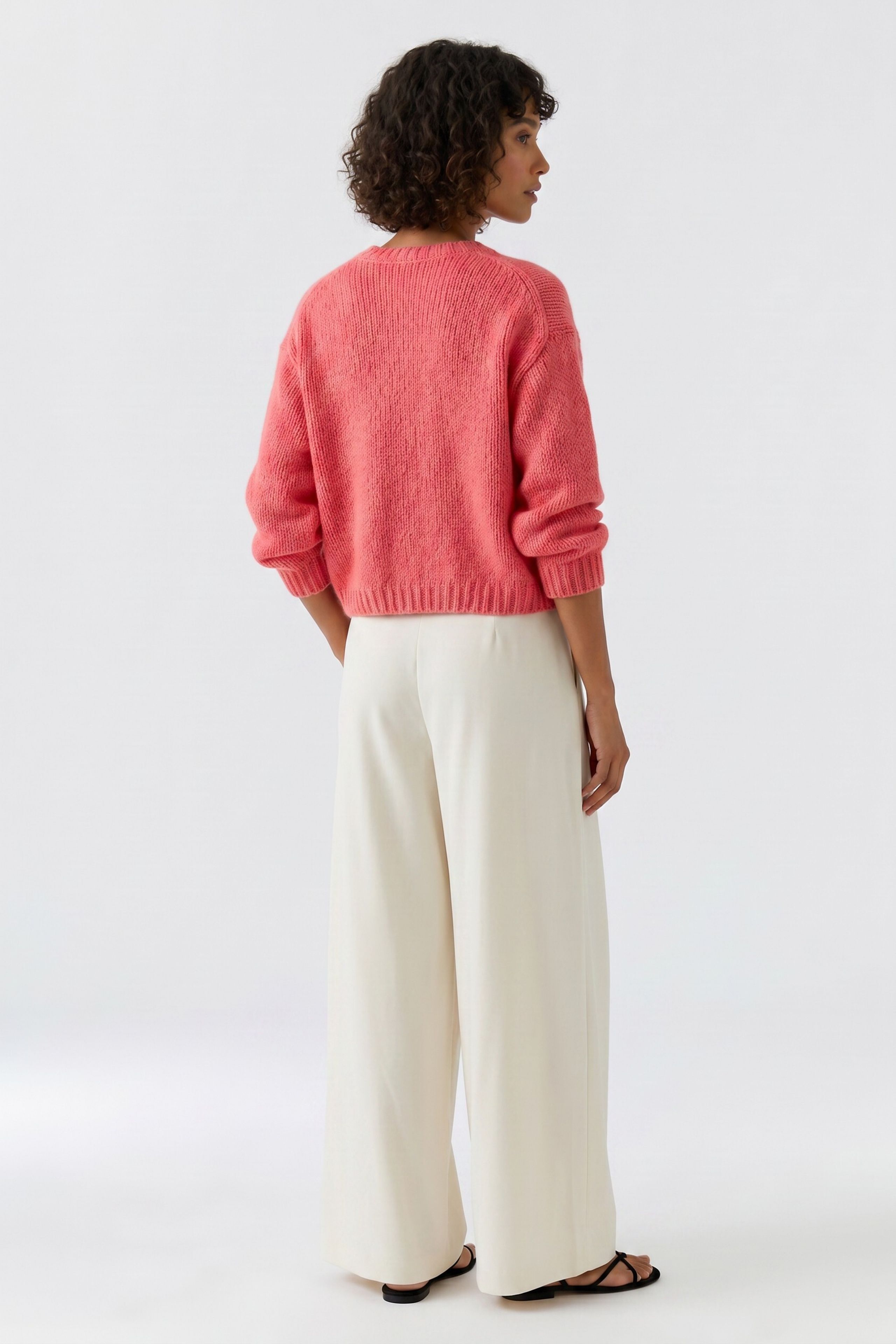 Oui Kuscheliger Strickpullover in Koralle 40