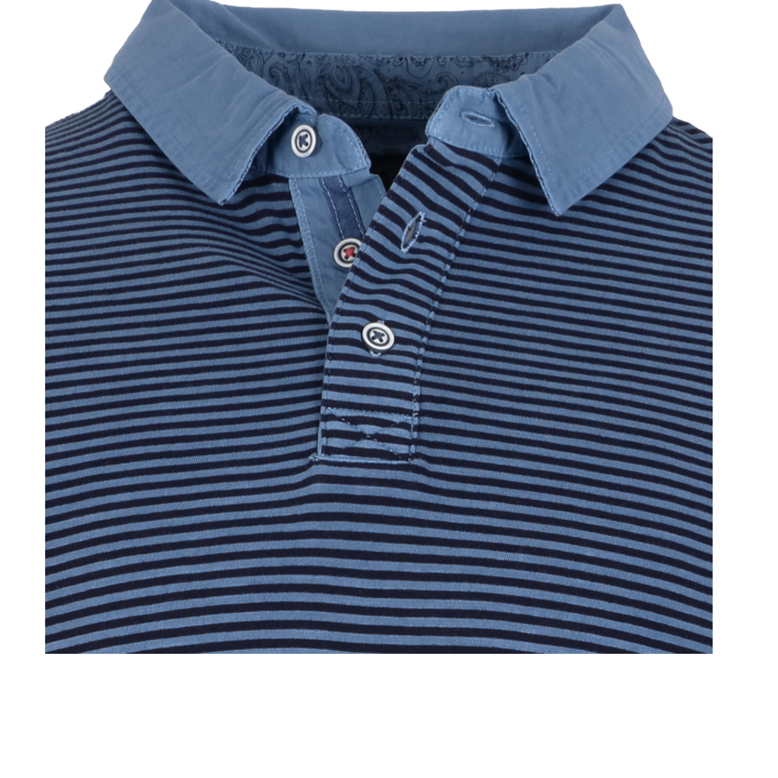 Fynch-Hatton Poloshirt Jersey Finestripe L blau
