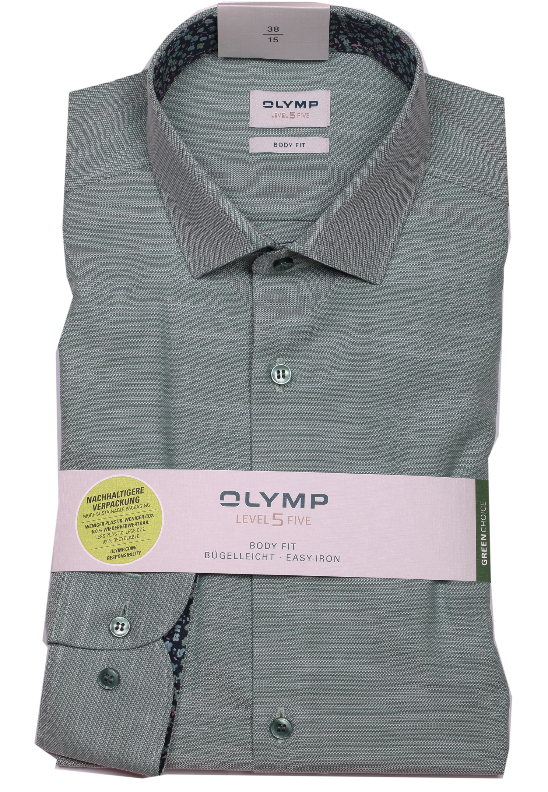 Olymp Hemd Level 5 body fit - grün