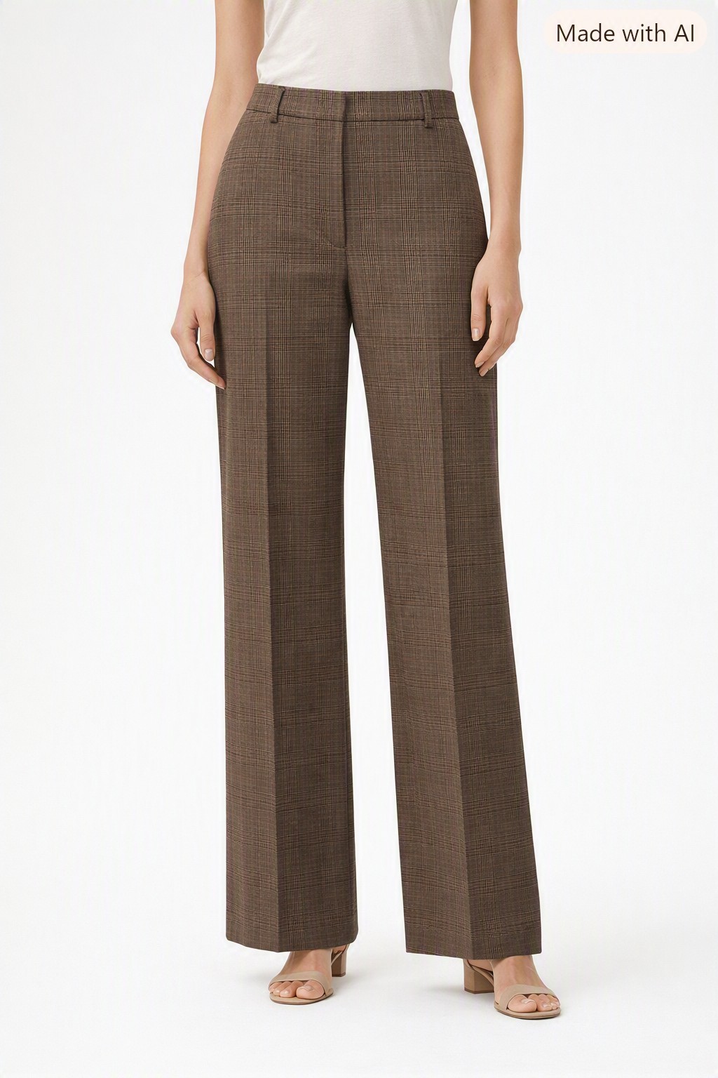 Raffaello Rossi Damenhose – Glencheck Wide Leg in Braun 42
