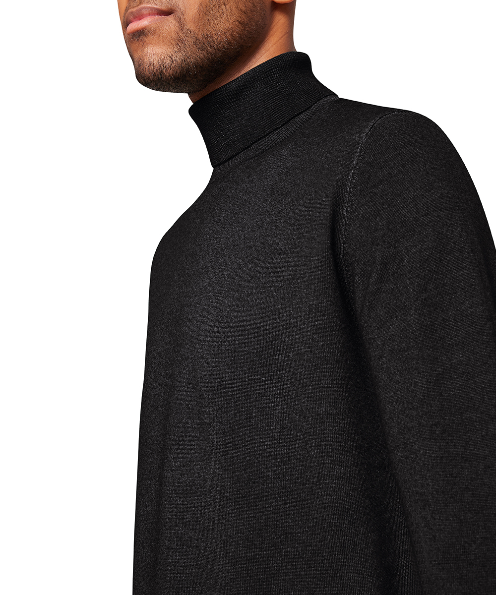 Pierre Cardin Rollkragenpullover Wolle - schwarz
