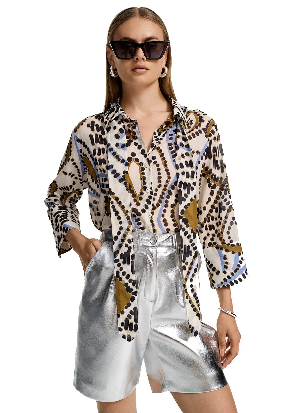 Catnoir Bluse 3/4 Arm in Organic Cotton