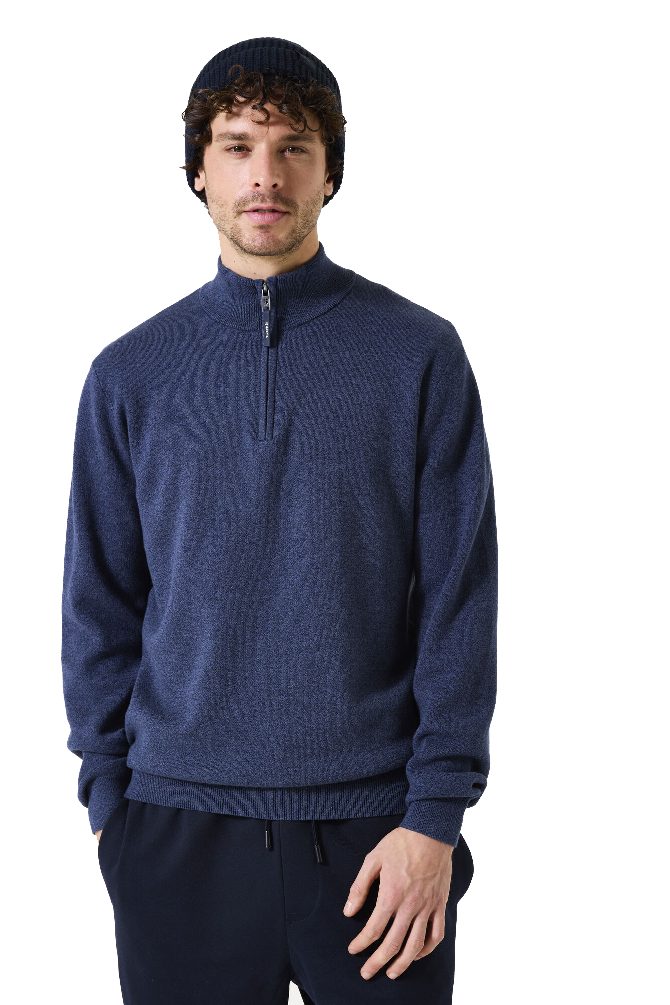 Garcia Herren Pullover Troyer-Zip - blau M