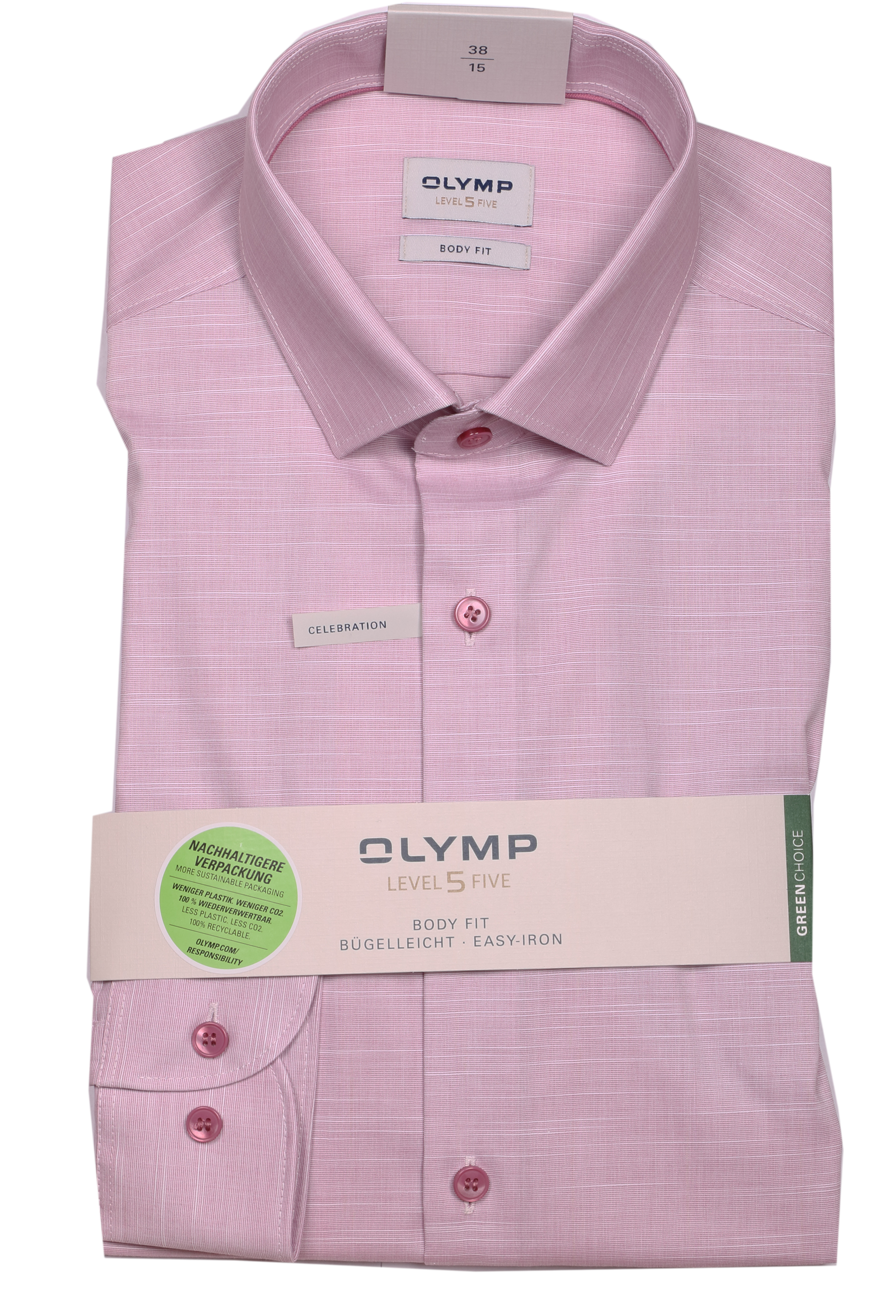 Olymp Hemd Level 5 body fit - rot 44