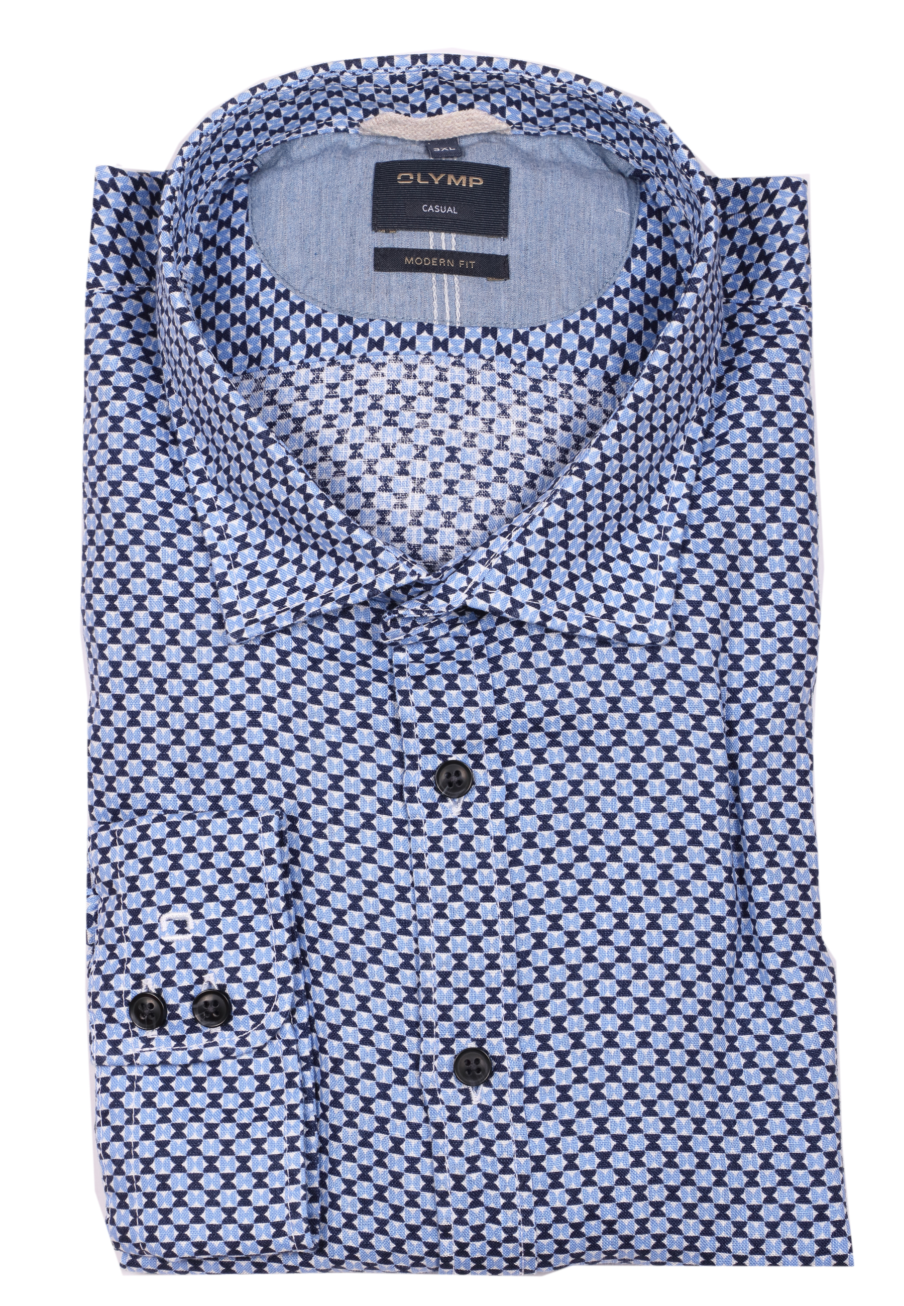 Olmyp Leinenhemd Casual modern fit - blau