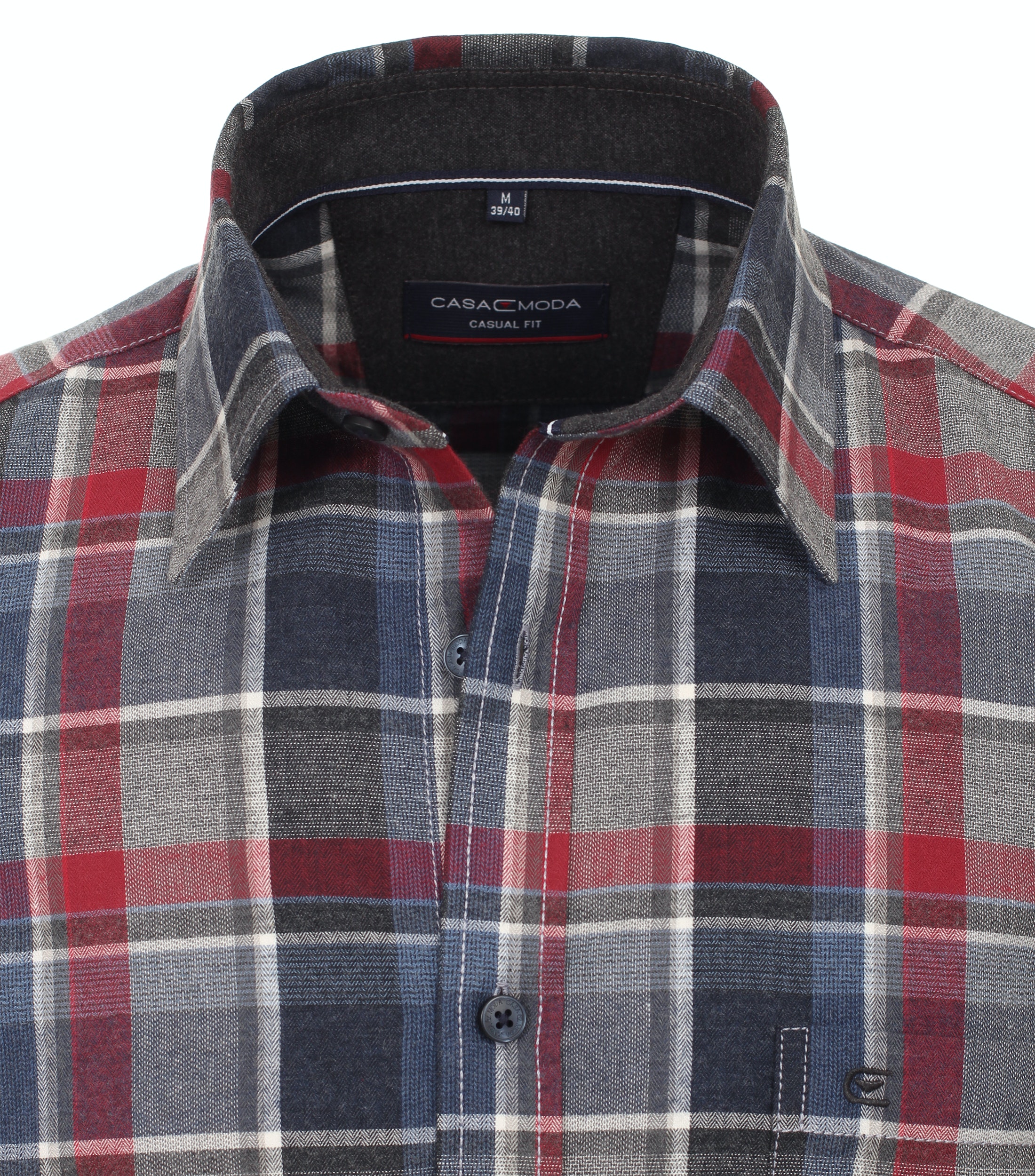 Casamoda Herren Hemd Casual fit kariert - rot