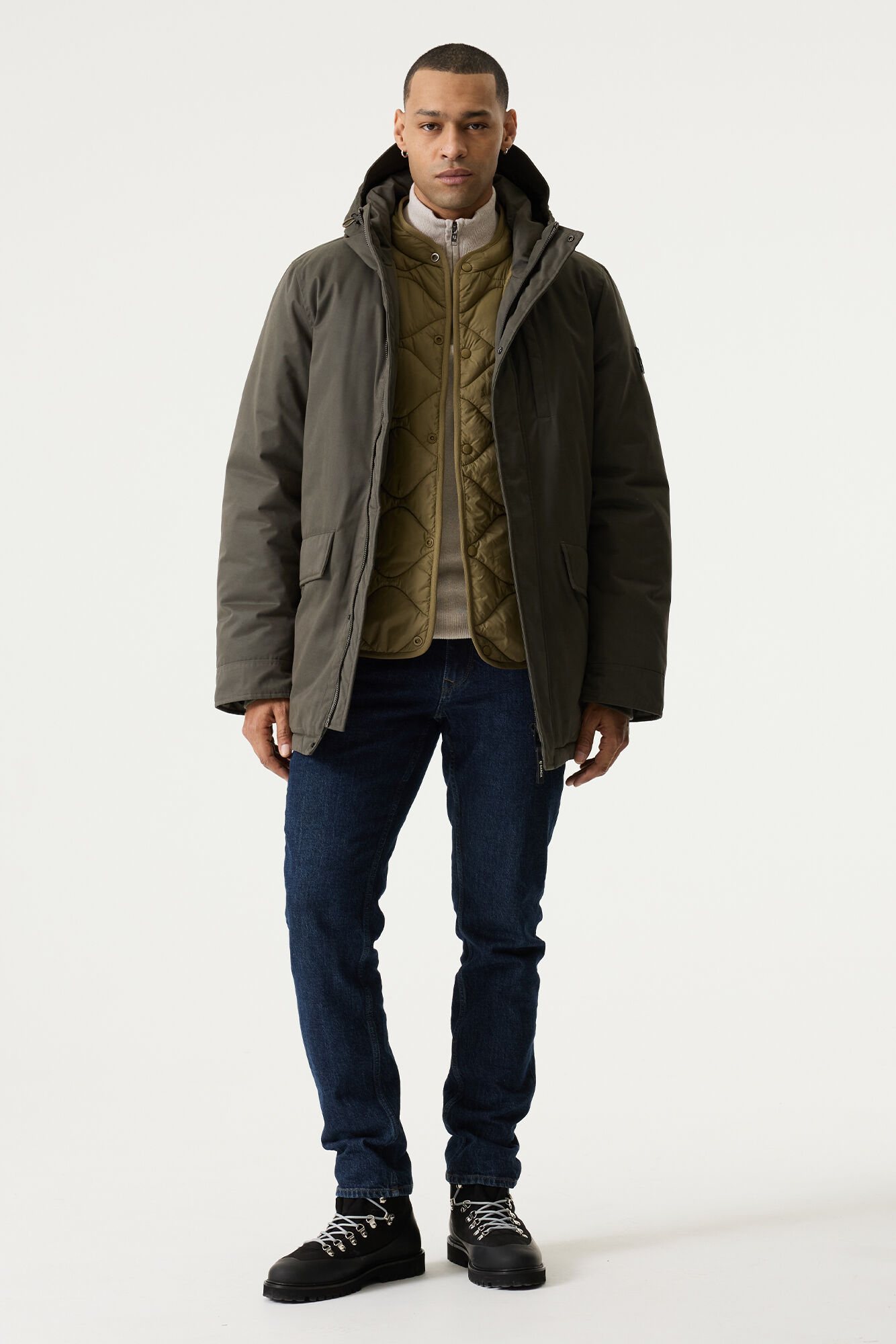 Garcia Herren Winterjacke mit Kapuze Olivgrün XXL