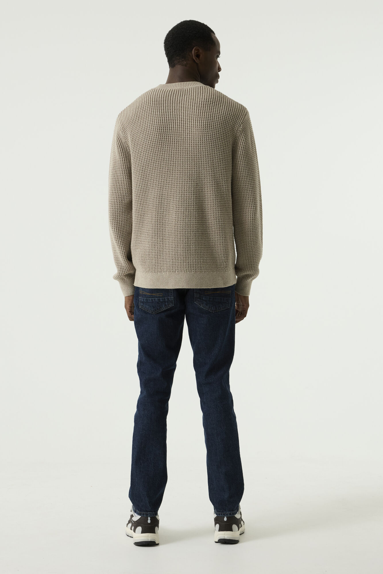 Garcia Herren Pullover Waffelstrick – Taupe XXL