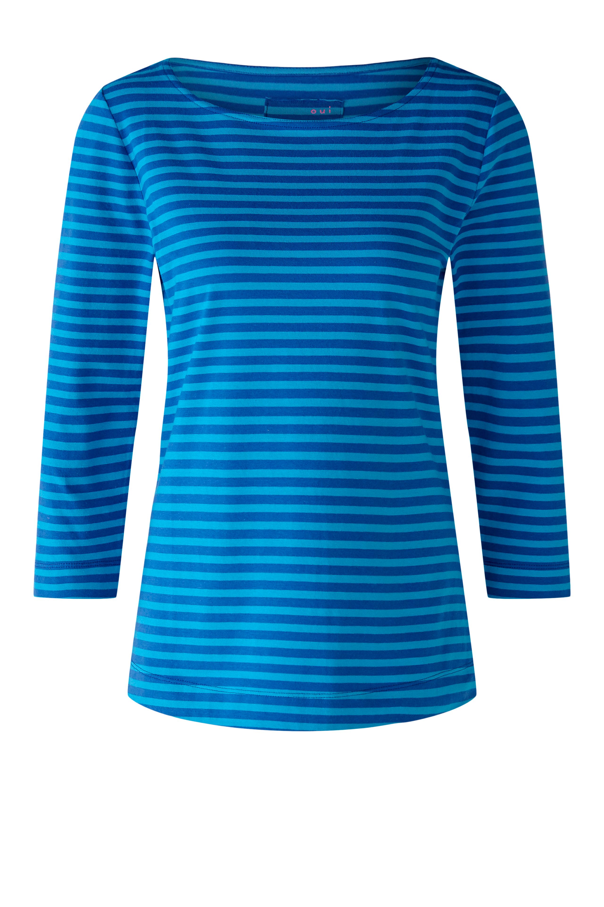 Oui T-Shirt 3/4 Arm  fine Stripe 38 blue