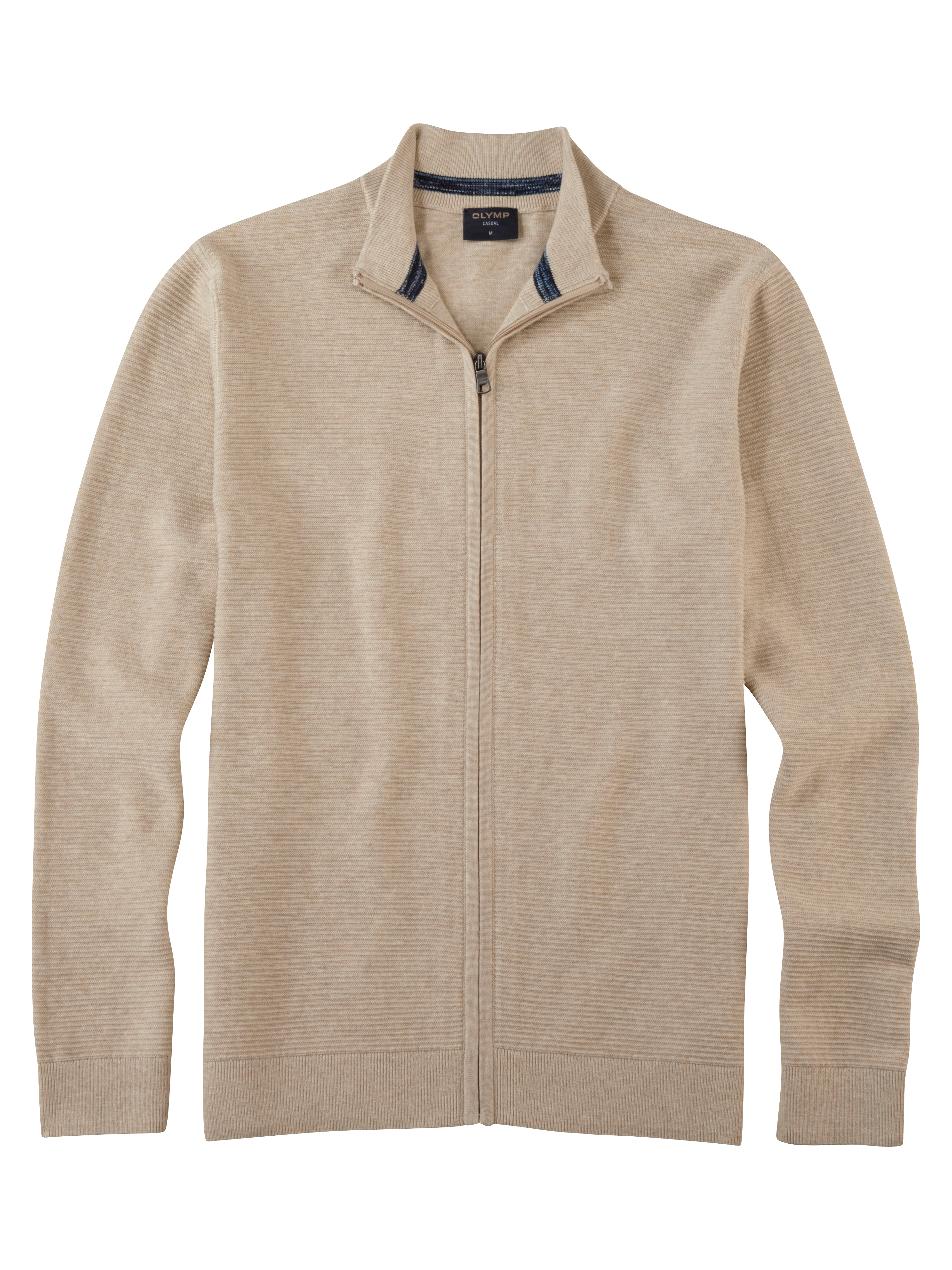 Olymp Strickjacke mit Reißverschluß - hellbeige M