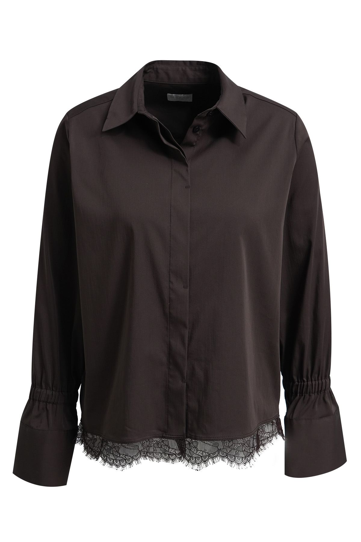 Milano Italy Damenbluse mit Spitzenbesatz 42