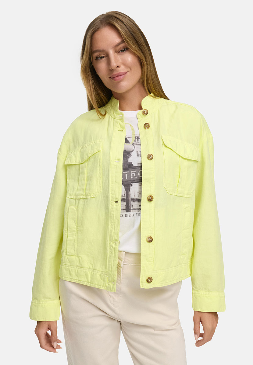 Catnoir Damen Jacke Stehkragen - gelb 42