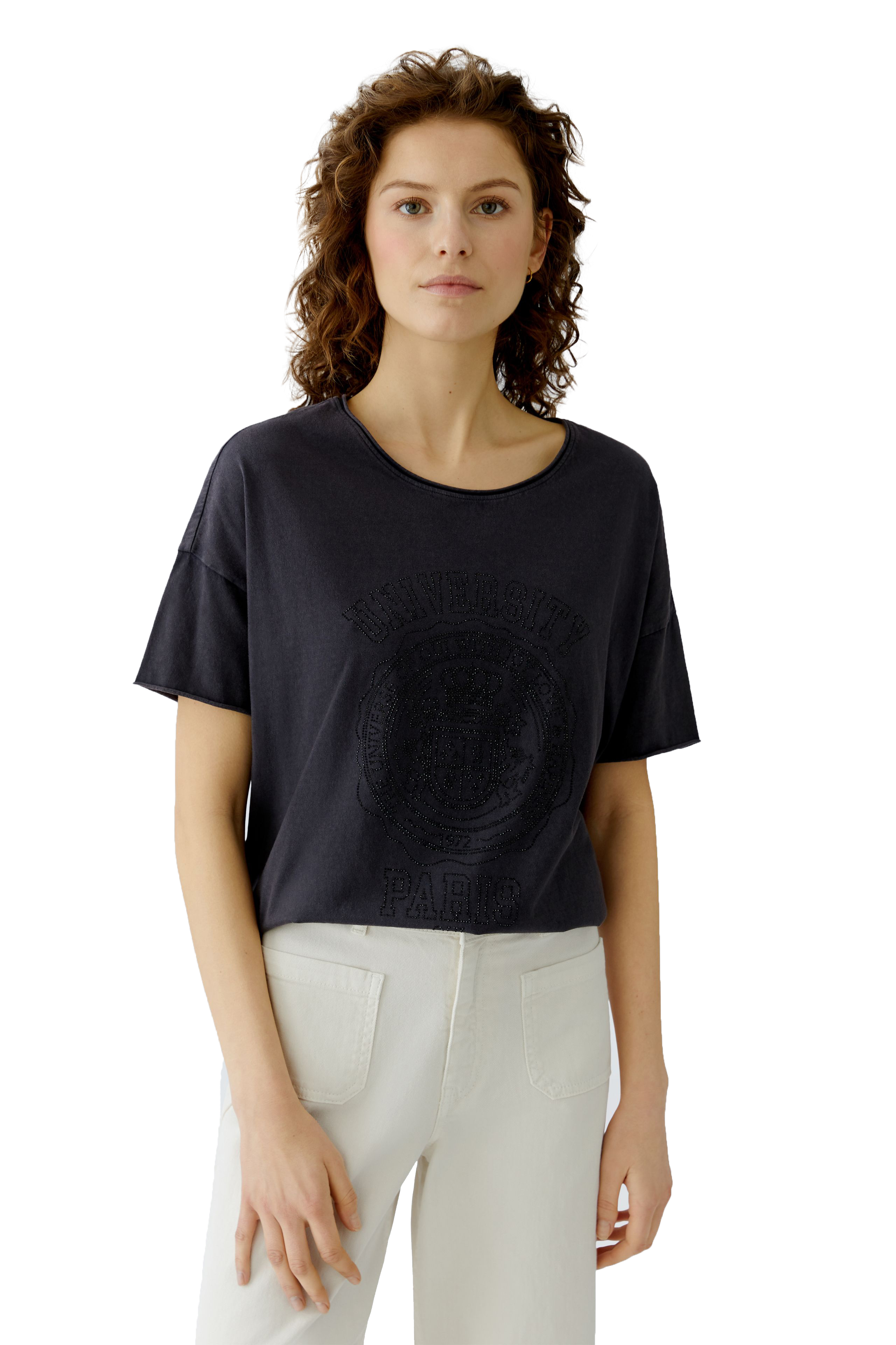 Oui cooles College T-Shirt in verwaschener Optik