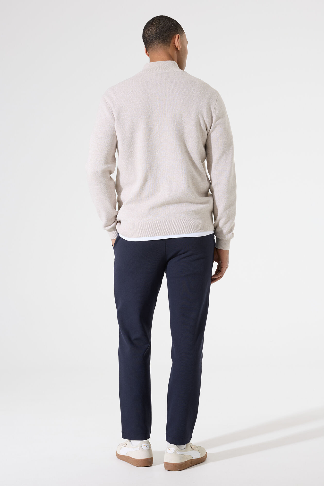 Garcia Herren Pullover Troyer-Zip - sand