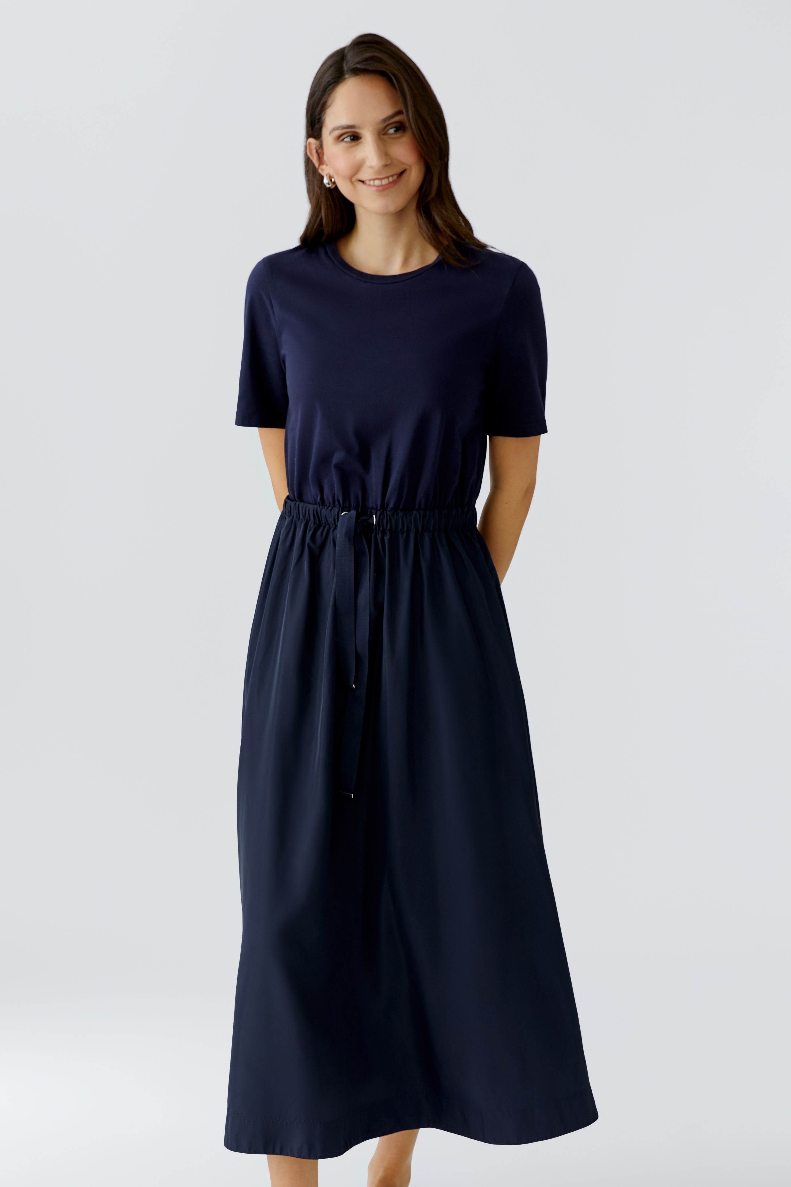 Oui Patchkleid in Maxilänge - dunkelblau 34
