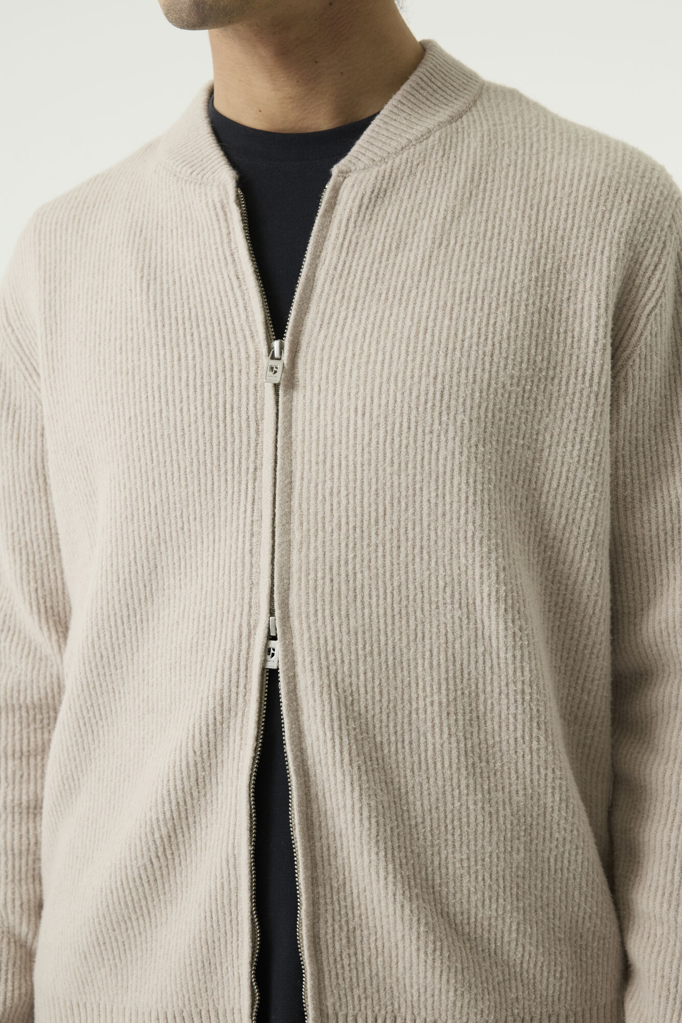 Garcia Herren Strickjacke Rippenstruktur