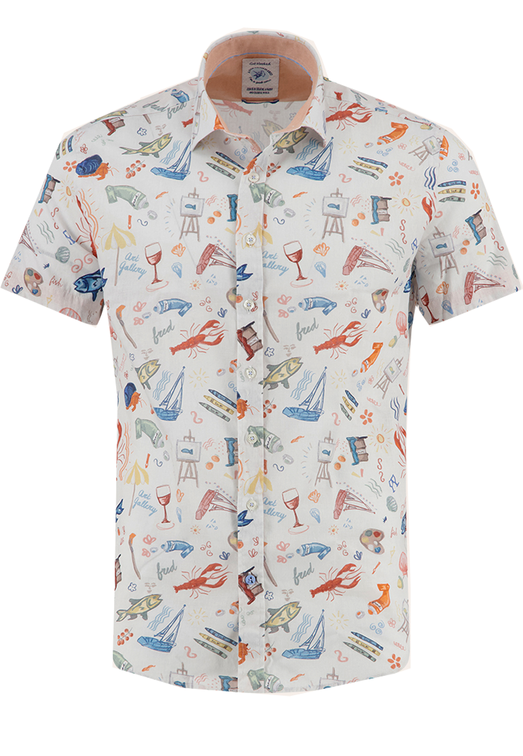 A Fish named Fred Hemd 1/2 Arm Print