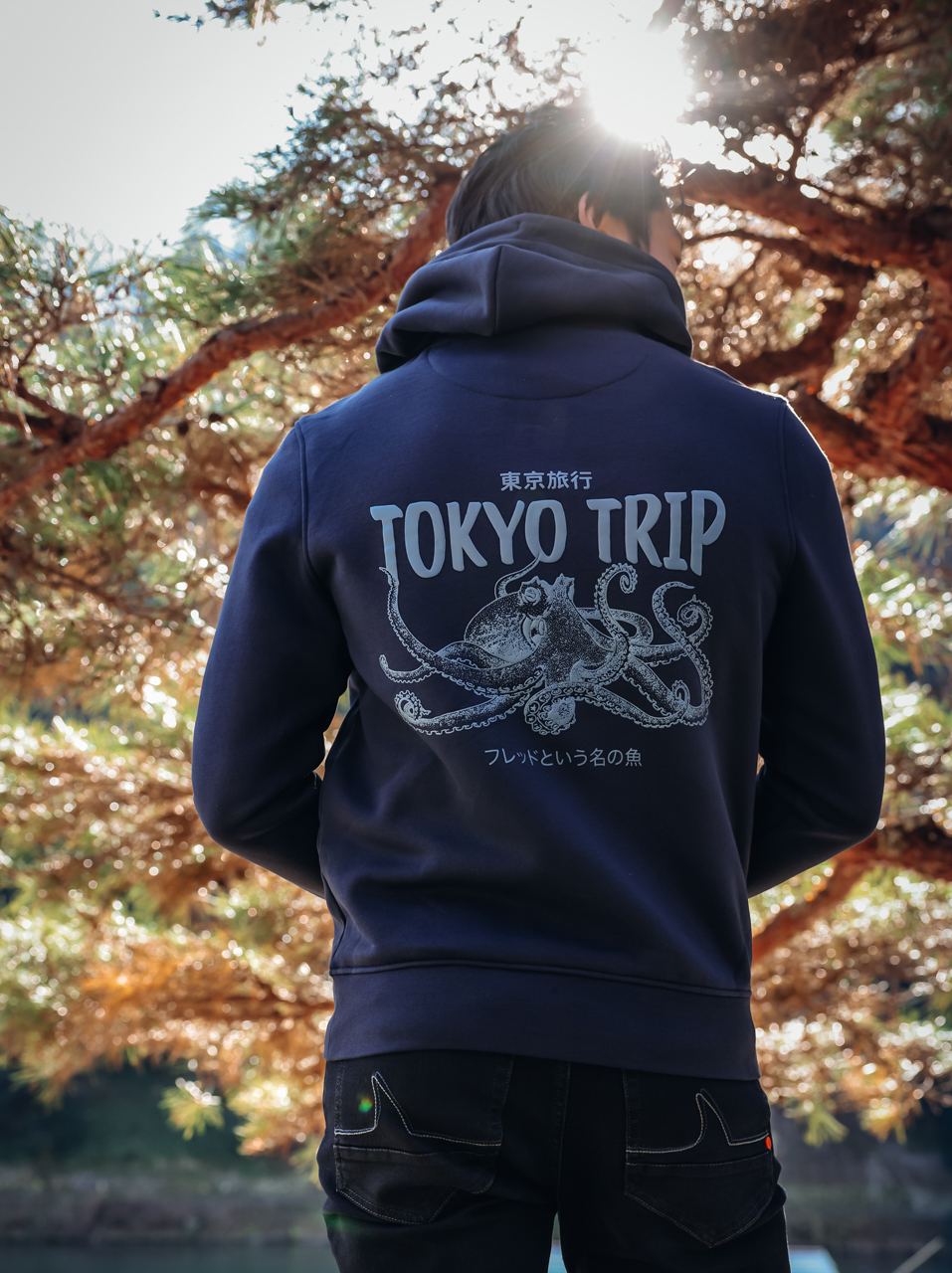 A Fish Named Fred Hoodie – Tokyo Trip, Navy XXL