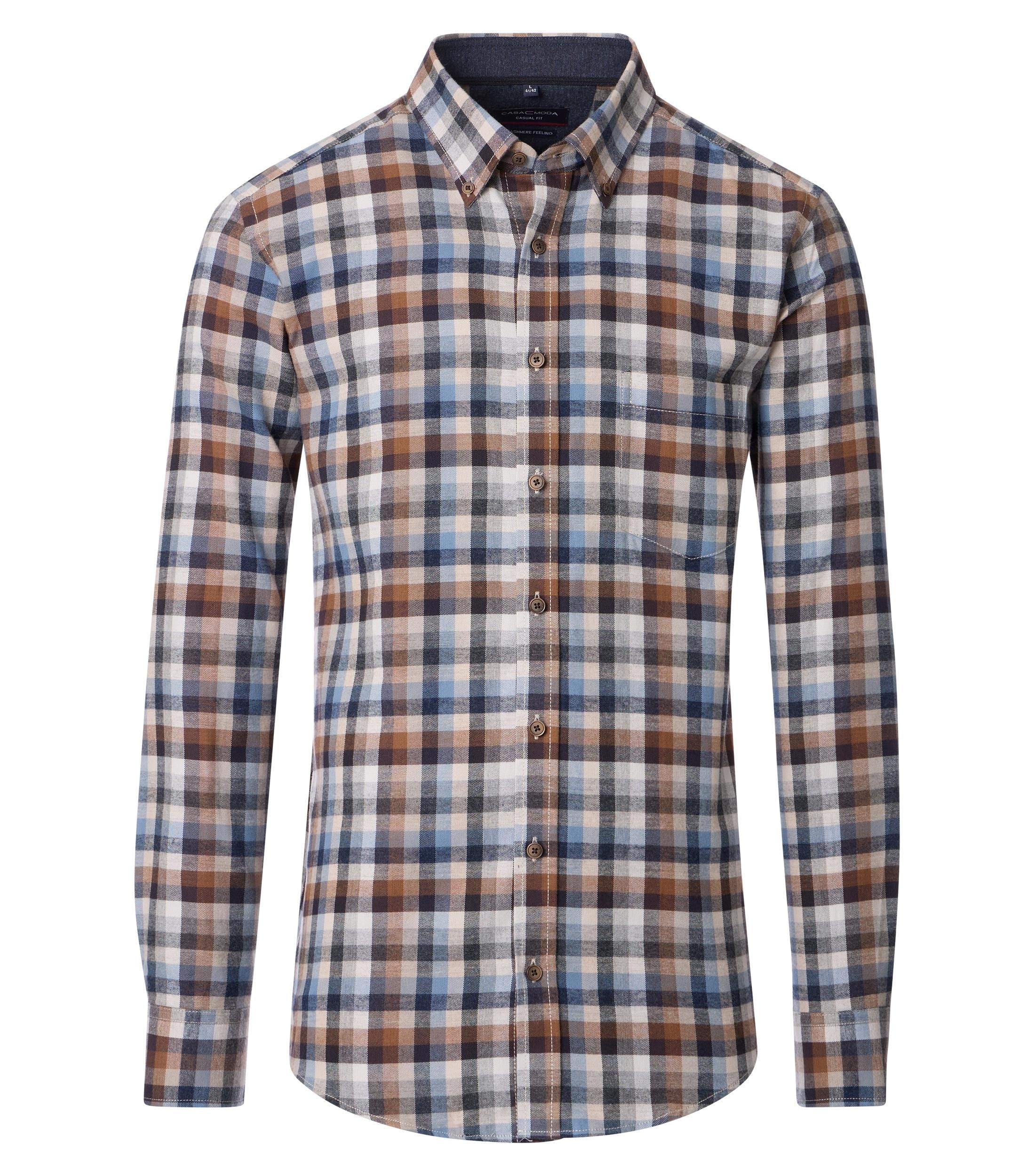 Casamoda Flanellhemd kariert - braun