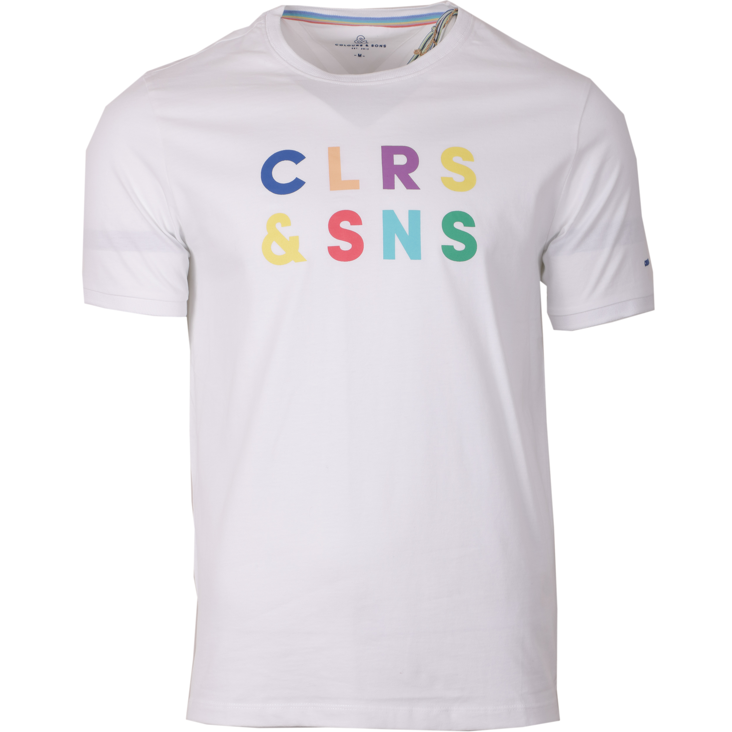 Colours & Sons Herren T-Shirt front Print XXL weiß