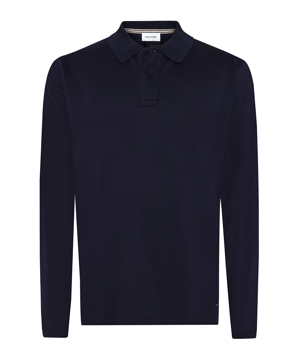 Pierre Cardin Herren Langarm‑Poloshirt – Dunkelblau XXL
