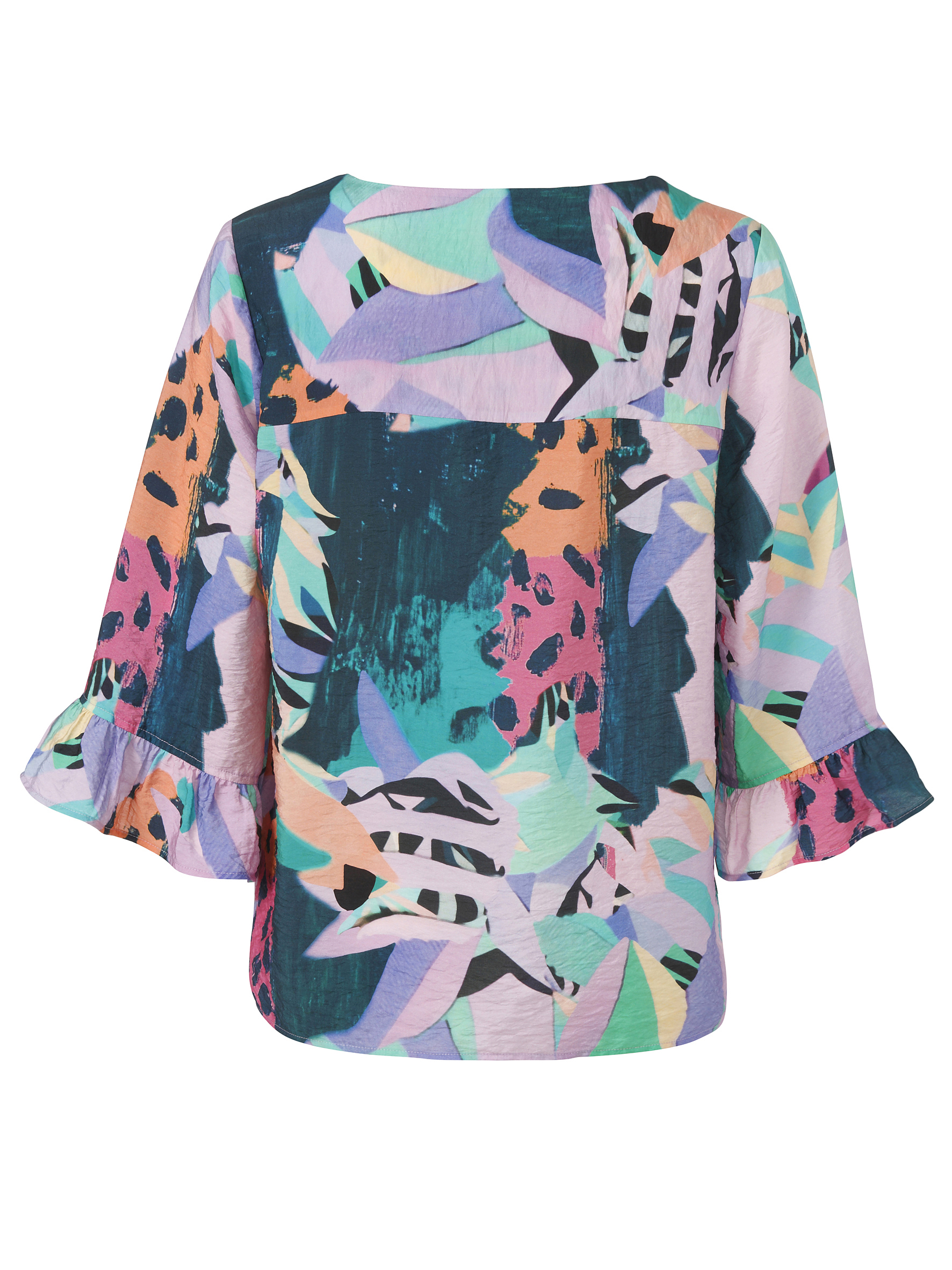 Eiszeit Bluse V-Ausschnitt 3/4 Arm Druck 46