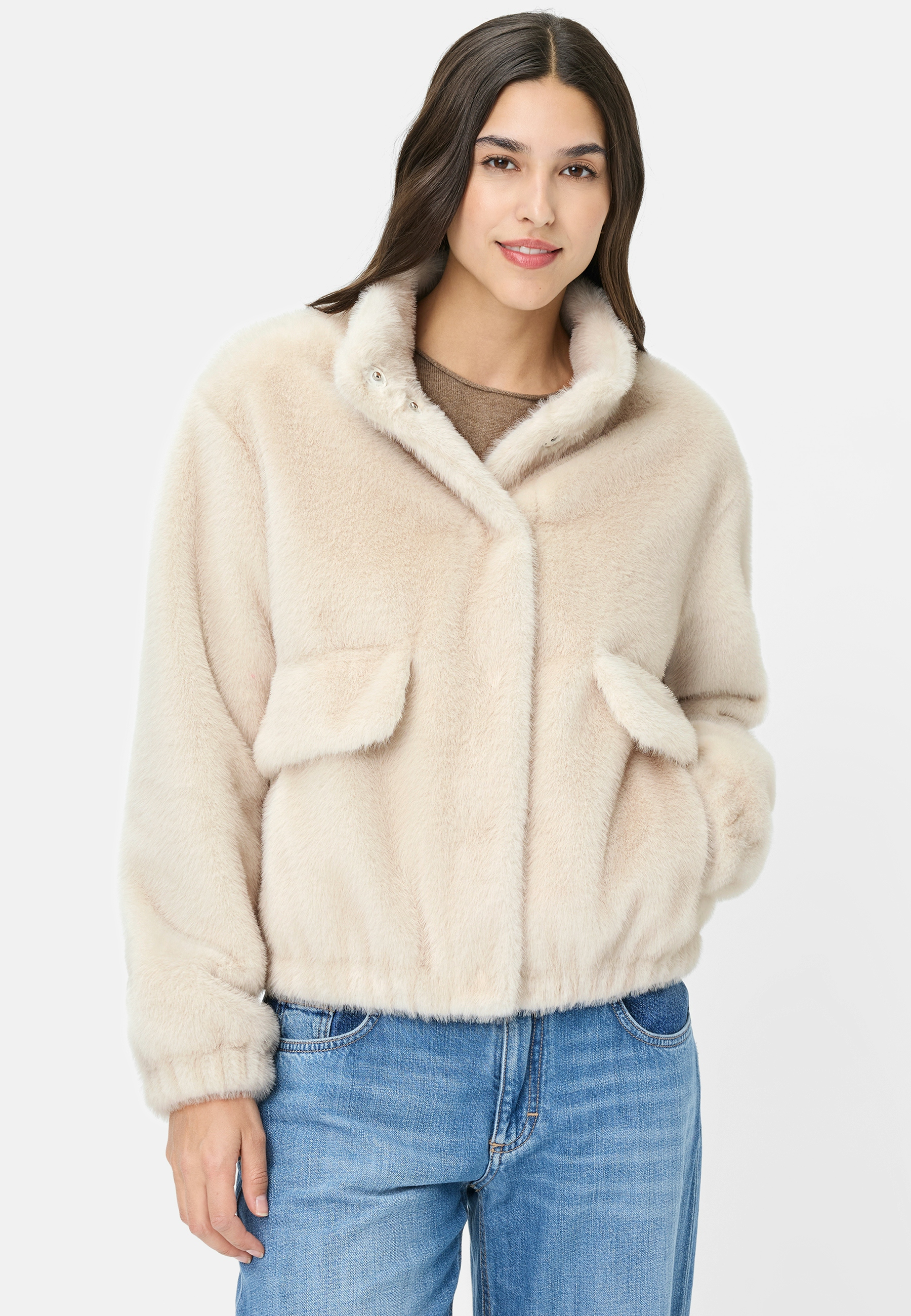 Fuchs Schmitt Kunstfell-Jacke - offwhite