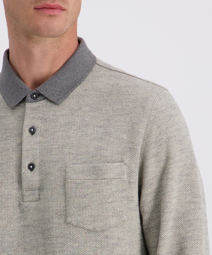 Pierre Cardin Langarm Poloshirt Herren Beige XXL