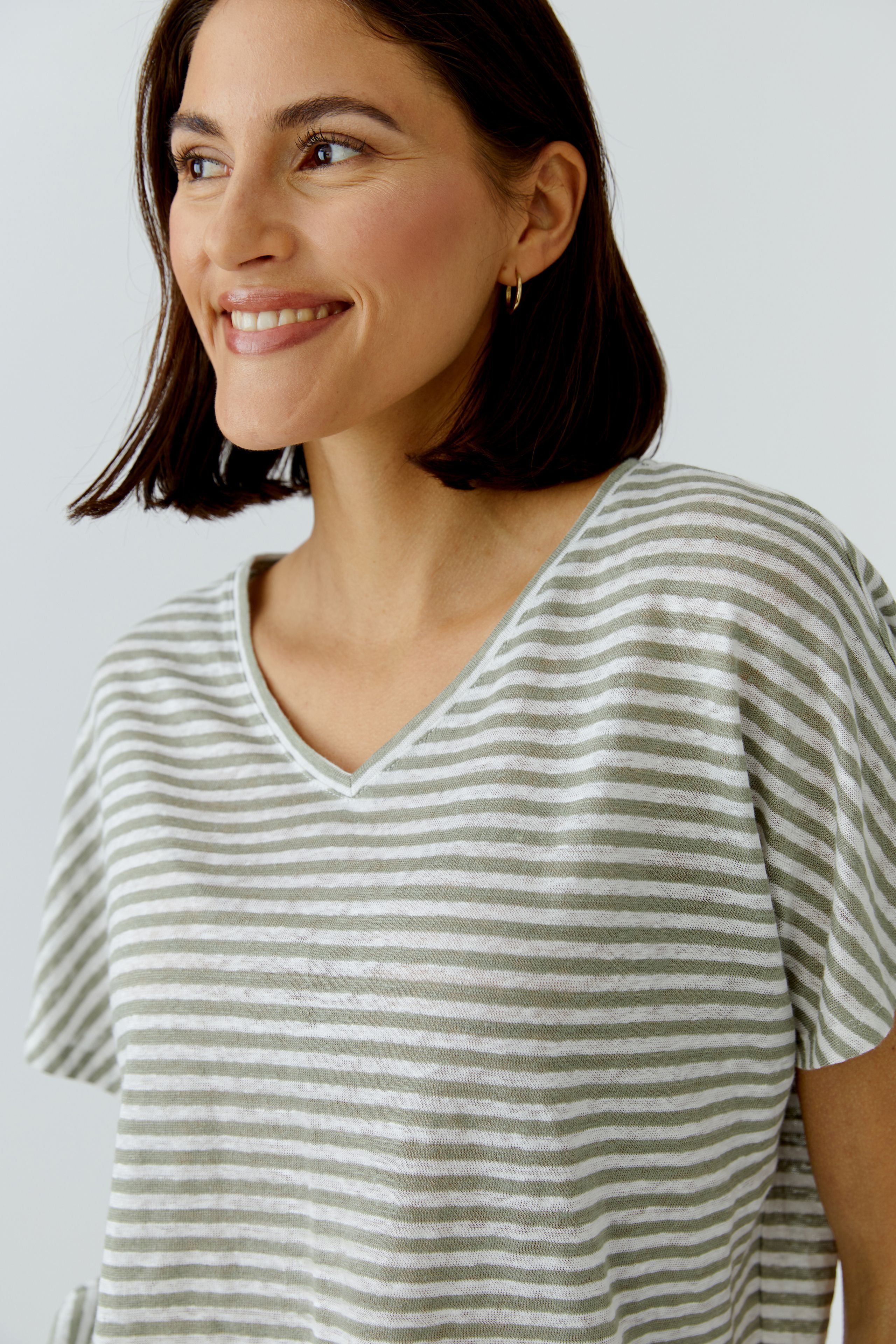 Oui  Leinen T-Shirt in modischem Shape 36