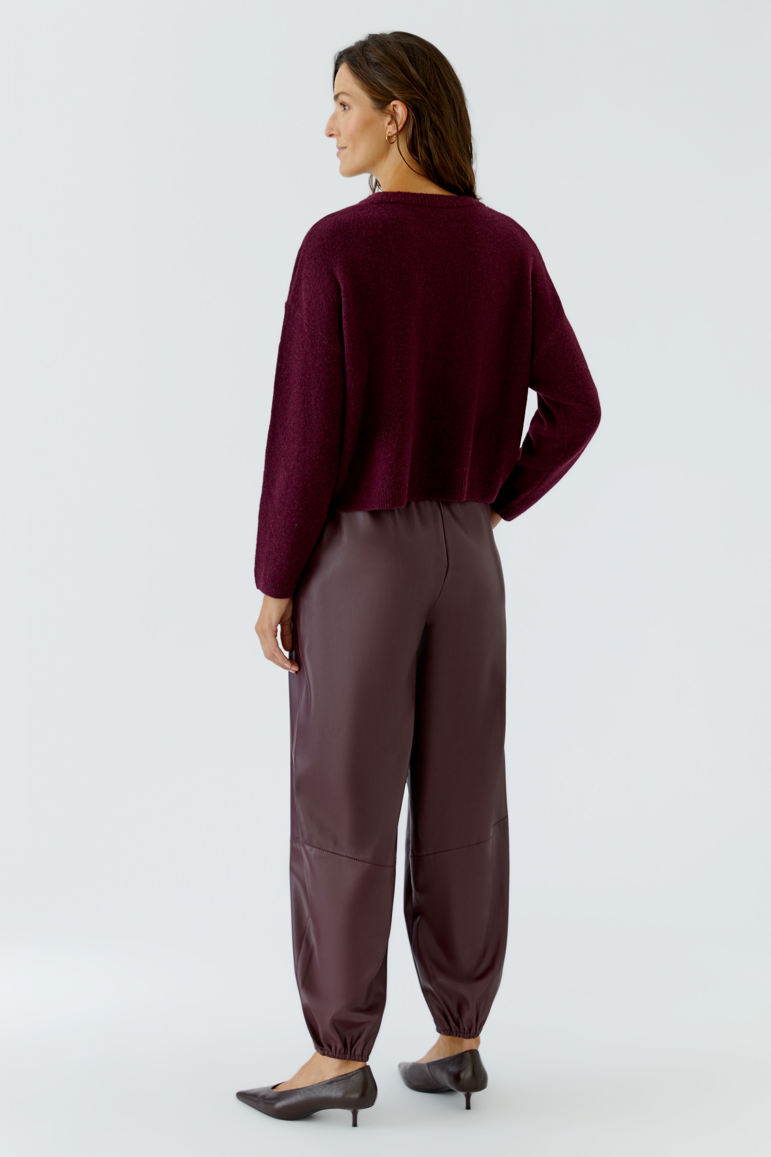 Oui Weicher Strickpullover in Bordeaux 42