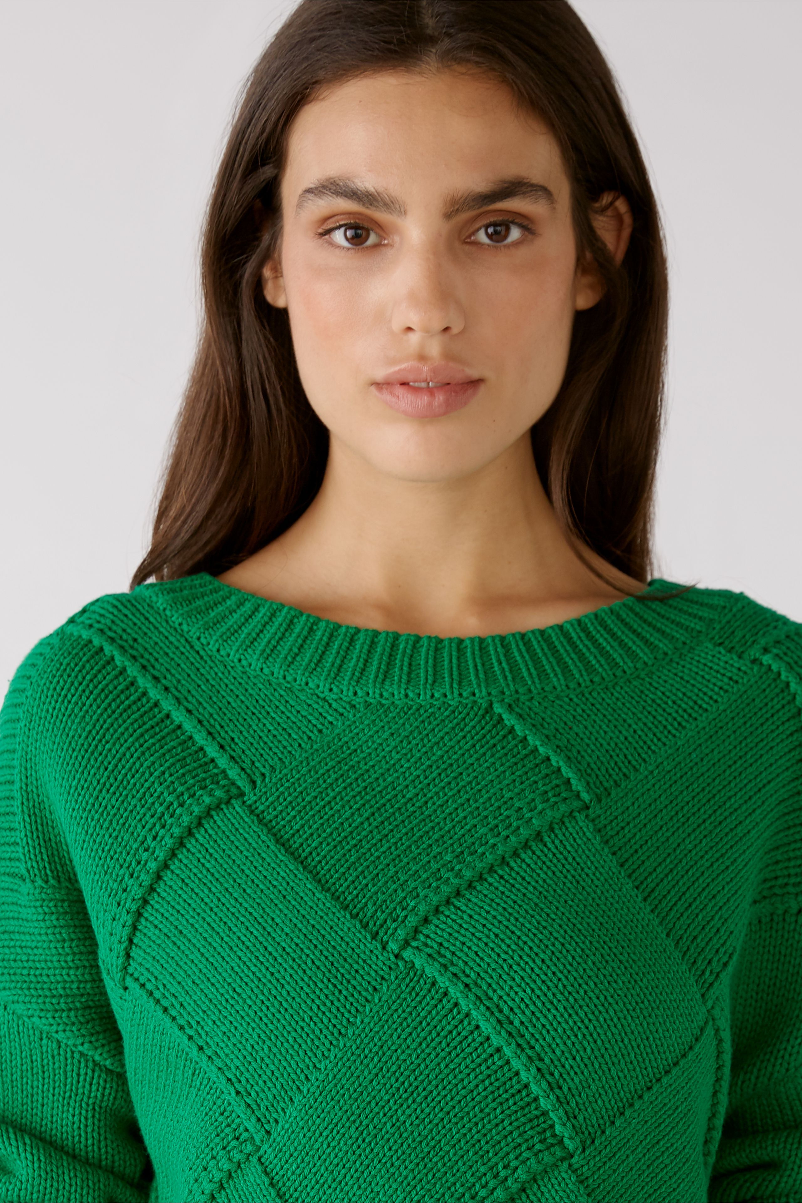 Oui Damen Boxy Pullover - grün 40