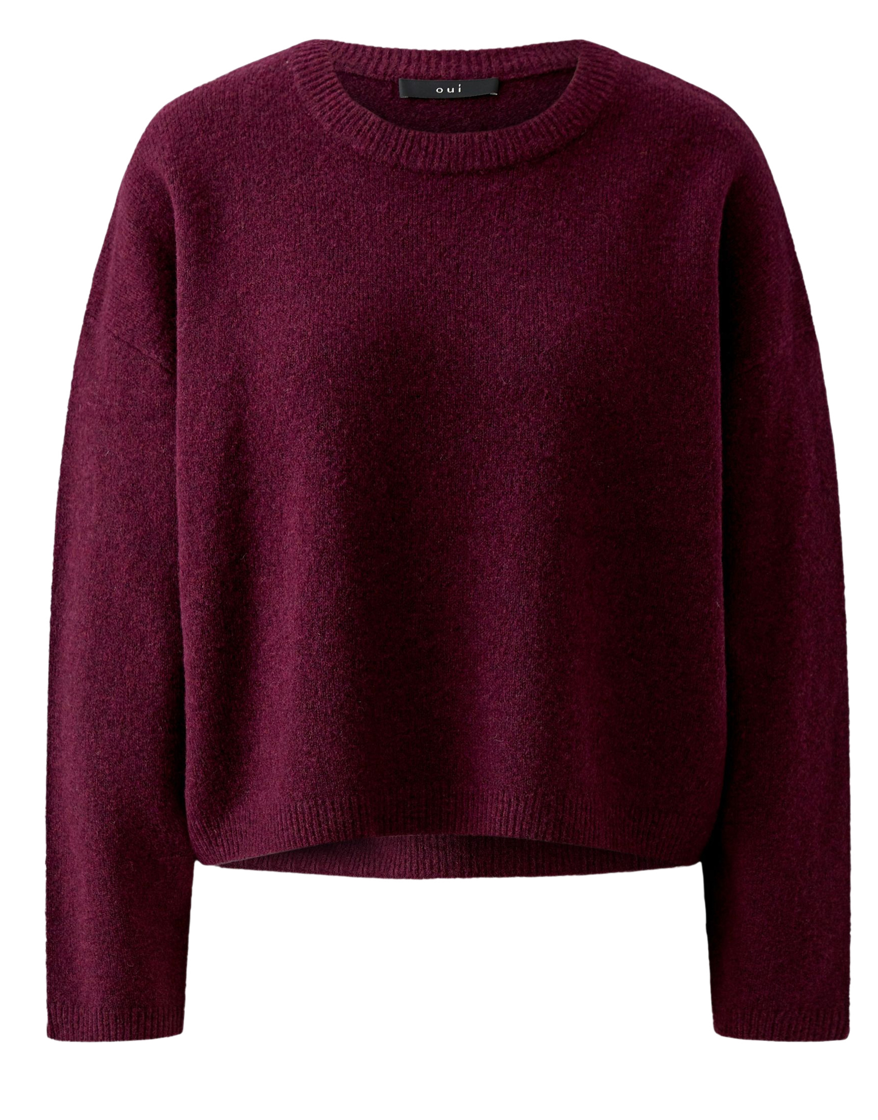 Oui Weicher Strickpullover in Bordeaux