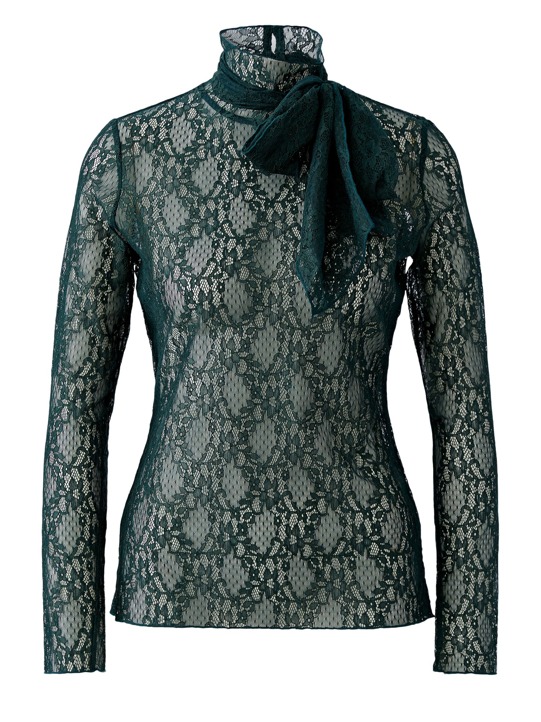 Oui Langarmshirt Spitze 42
