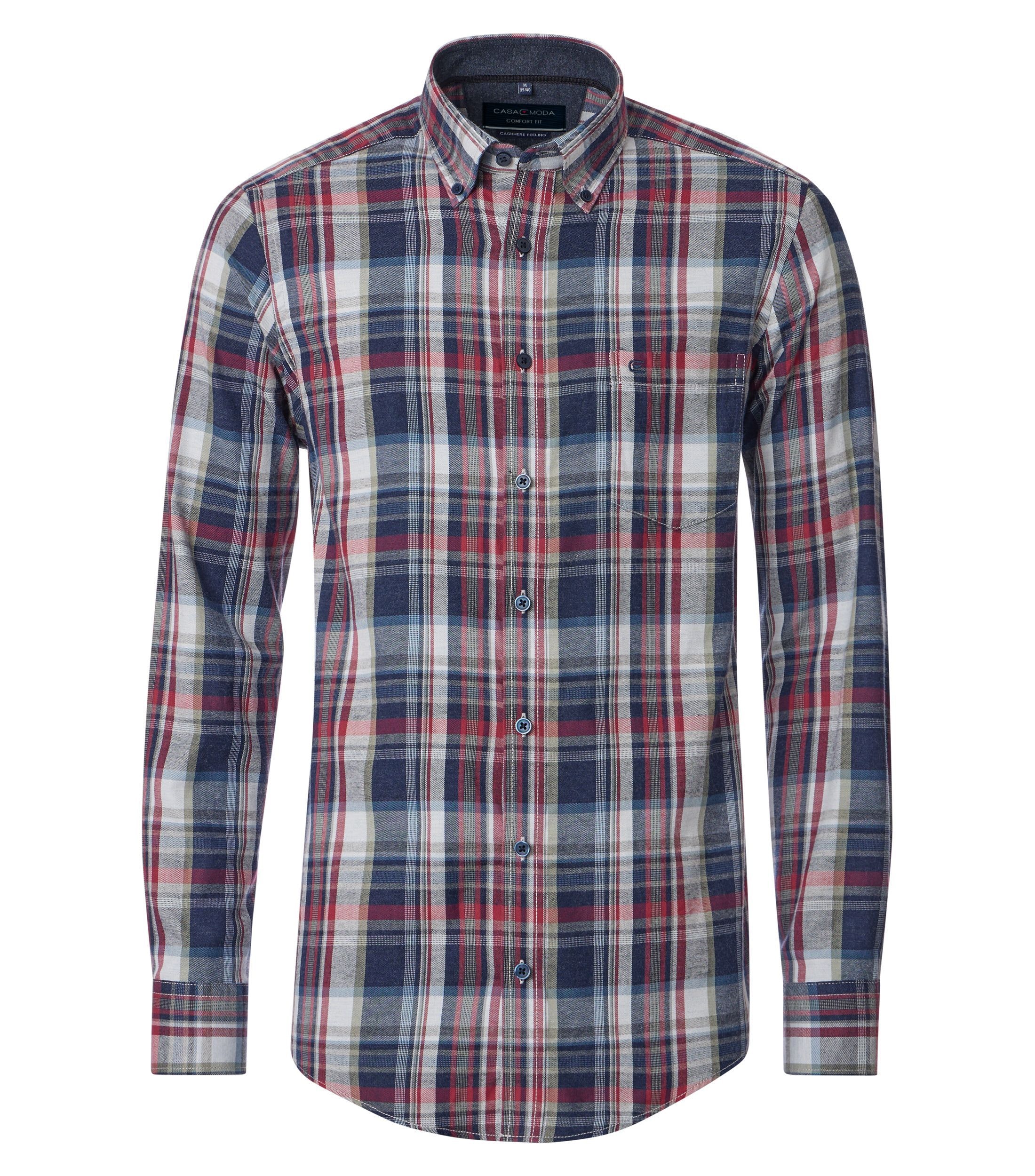 Casamoda Hemd Blockkaro comfort fit - rot