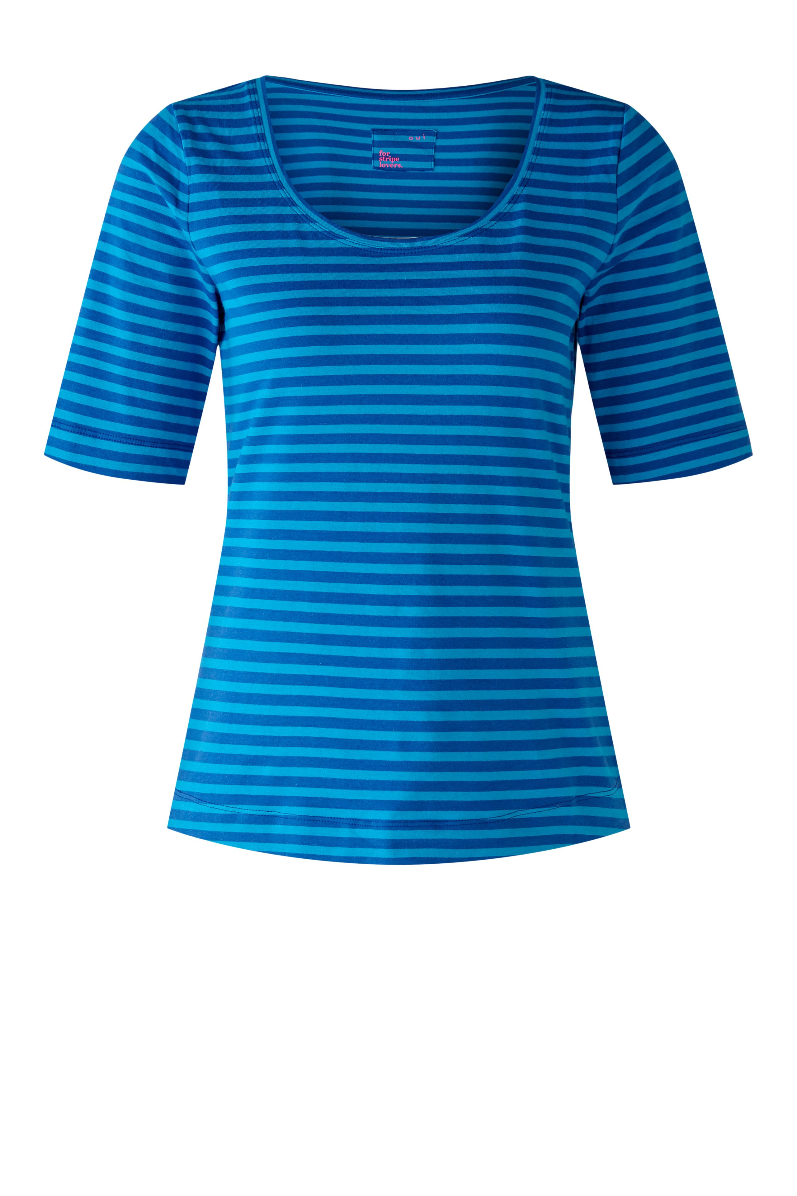 Oui T-Shirt 1/2 Arm  fine Stripe 36 blue