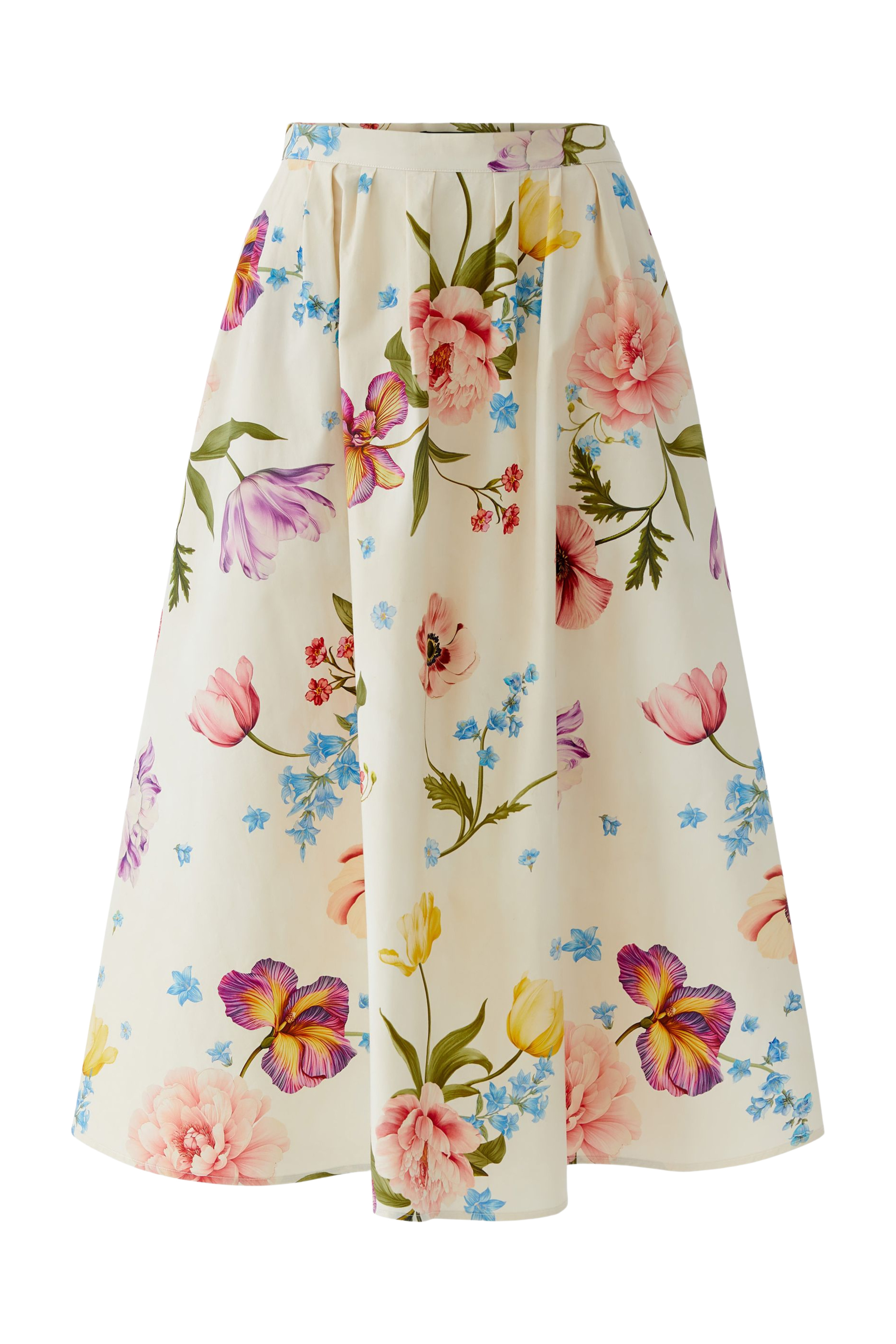 Oui Midirock allover mit Blumendruck