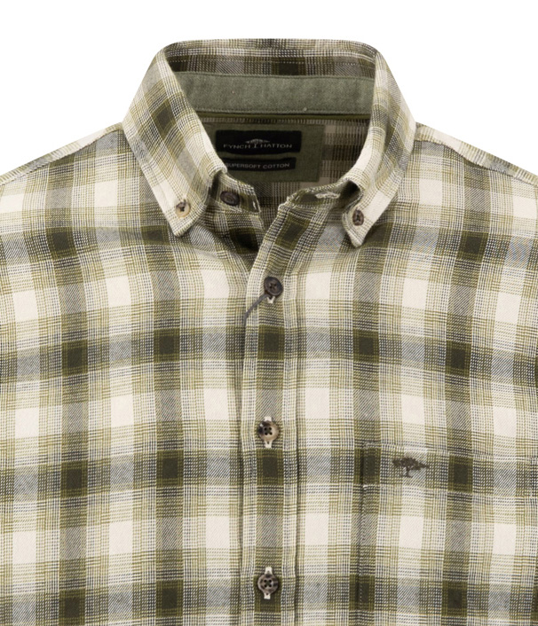 Fynch-Hatton Hemd Shadow Check - grün XXL