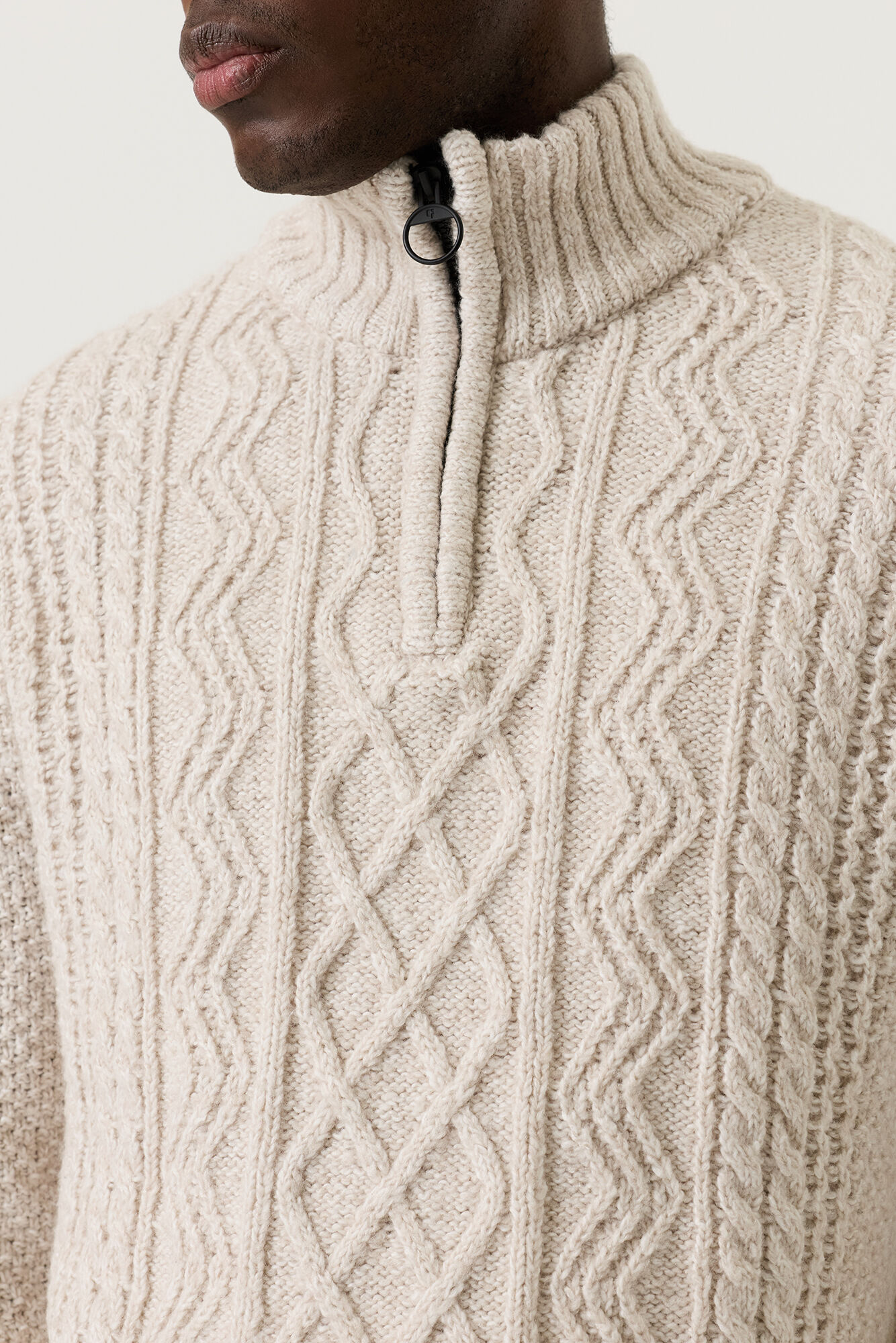Garcia Strickpullover  mit Zipperkragen  in  natur XL