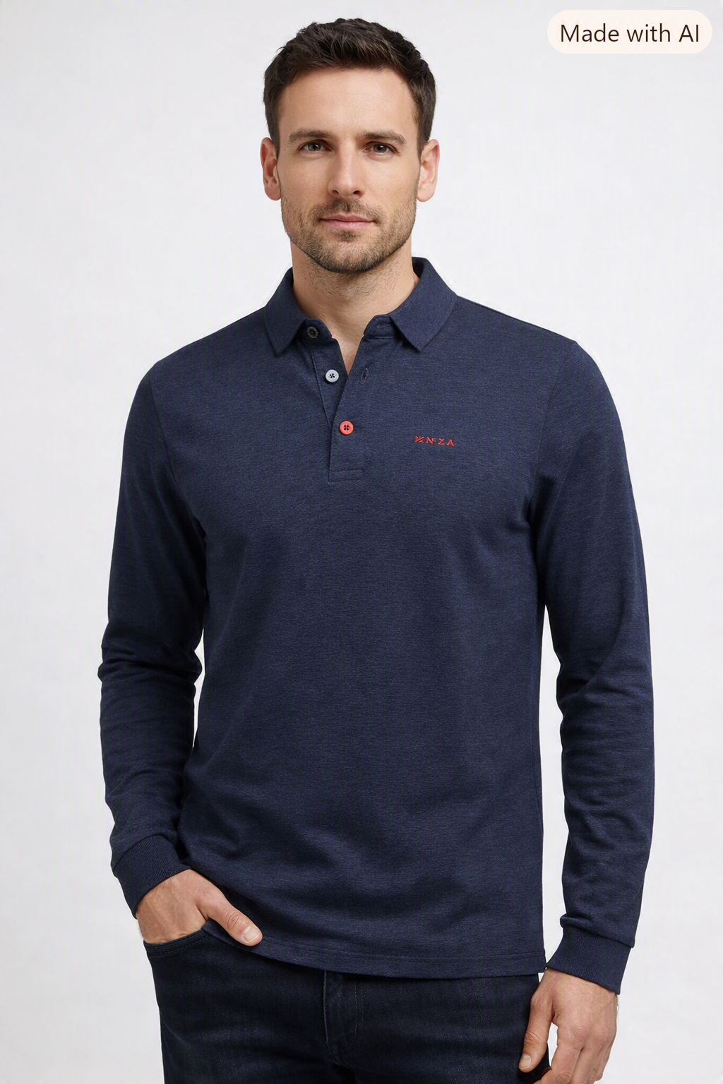 N.Z.A. New Zealand Auckland Langarm‑Polo Herren XXL
