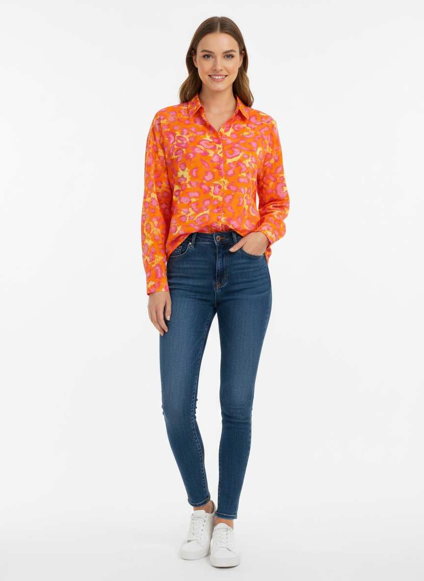 Eiszeit Damen Bluse lipstick pink multi