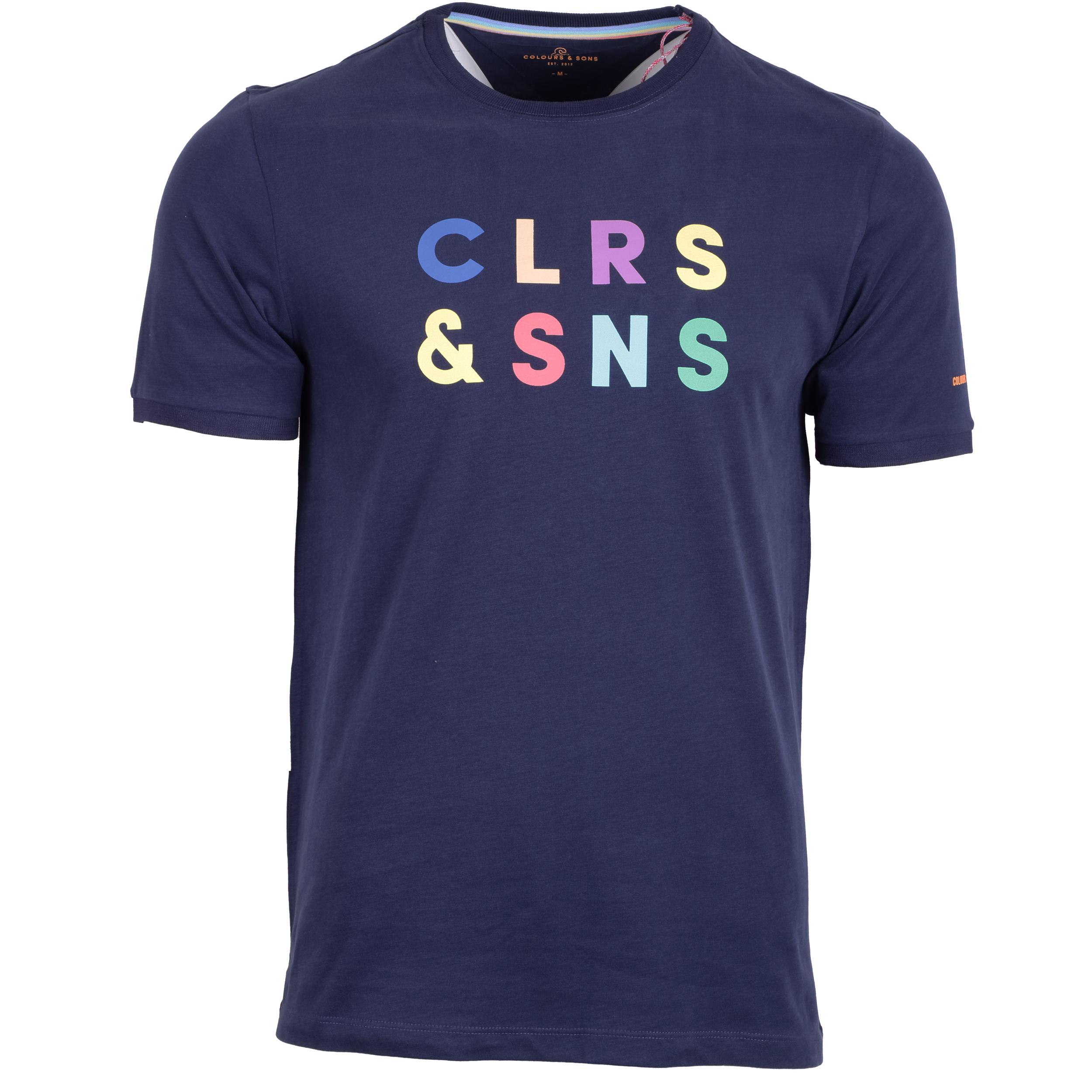 Colours & Sons Herren T-Shirt front Print M blau