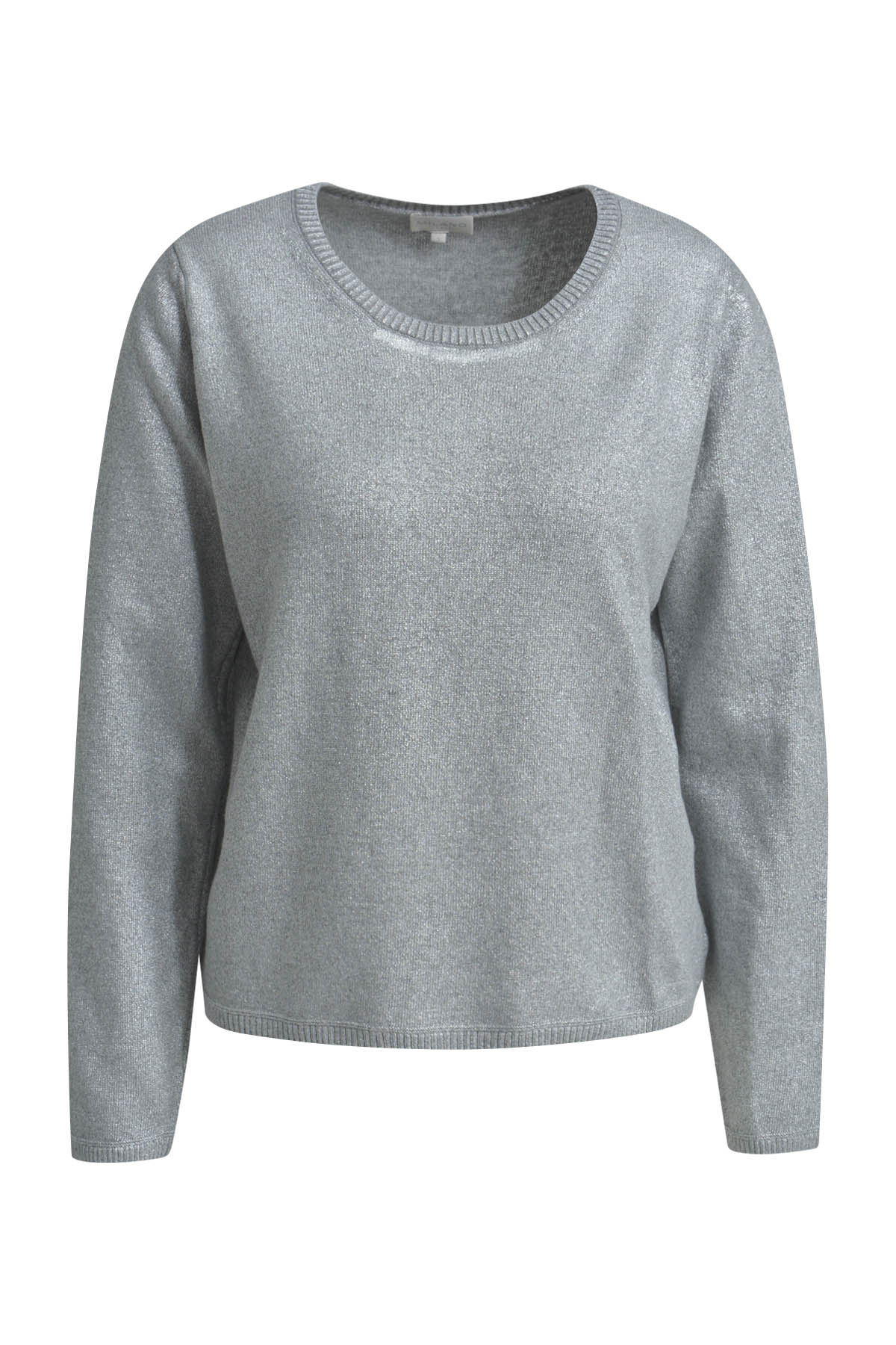 Milano Italy Pullover Glitzeroptik - silbergrau