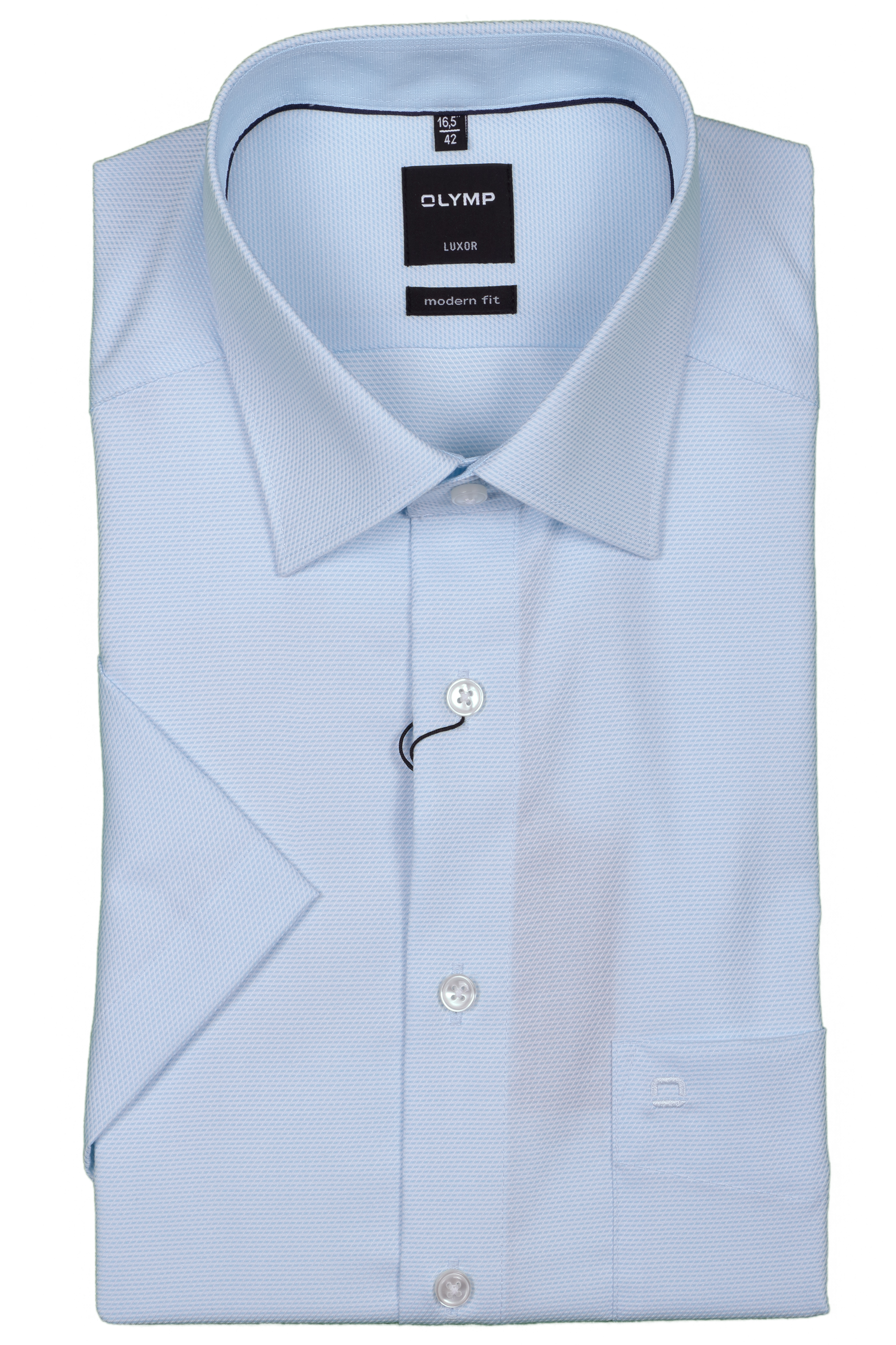 Olymp Hemd Luxor, modern fit, 1/2 Arm - aqua